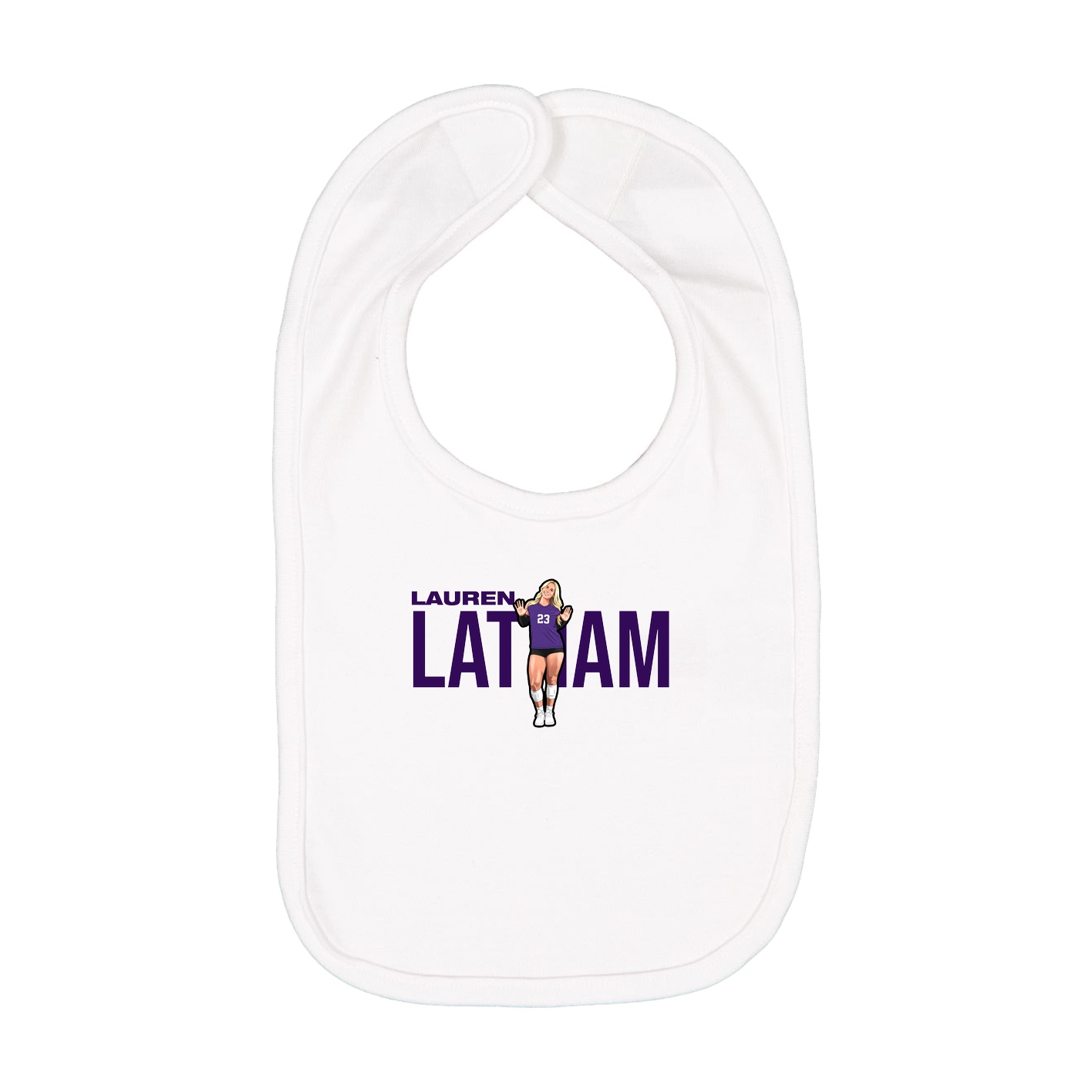 Infant Bib — Player Name in White