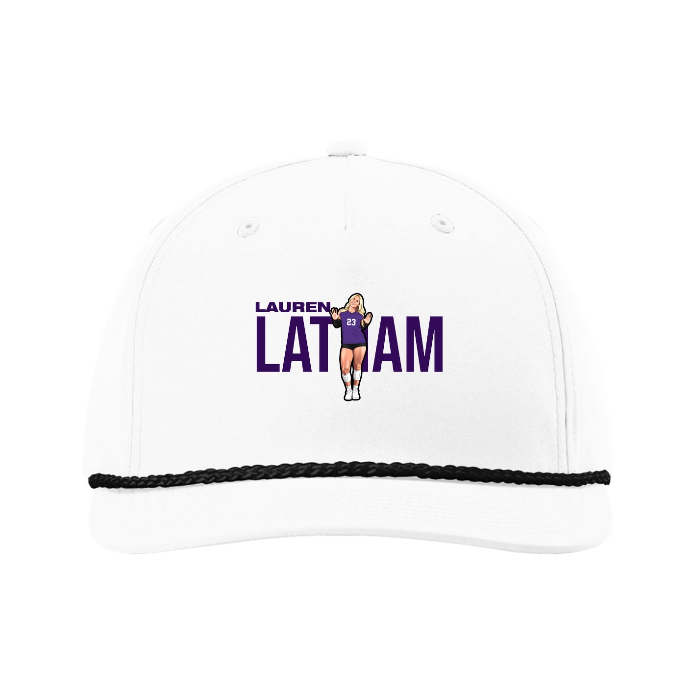 Five-Panel Classic Rope Cap — Player Name in White