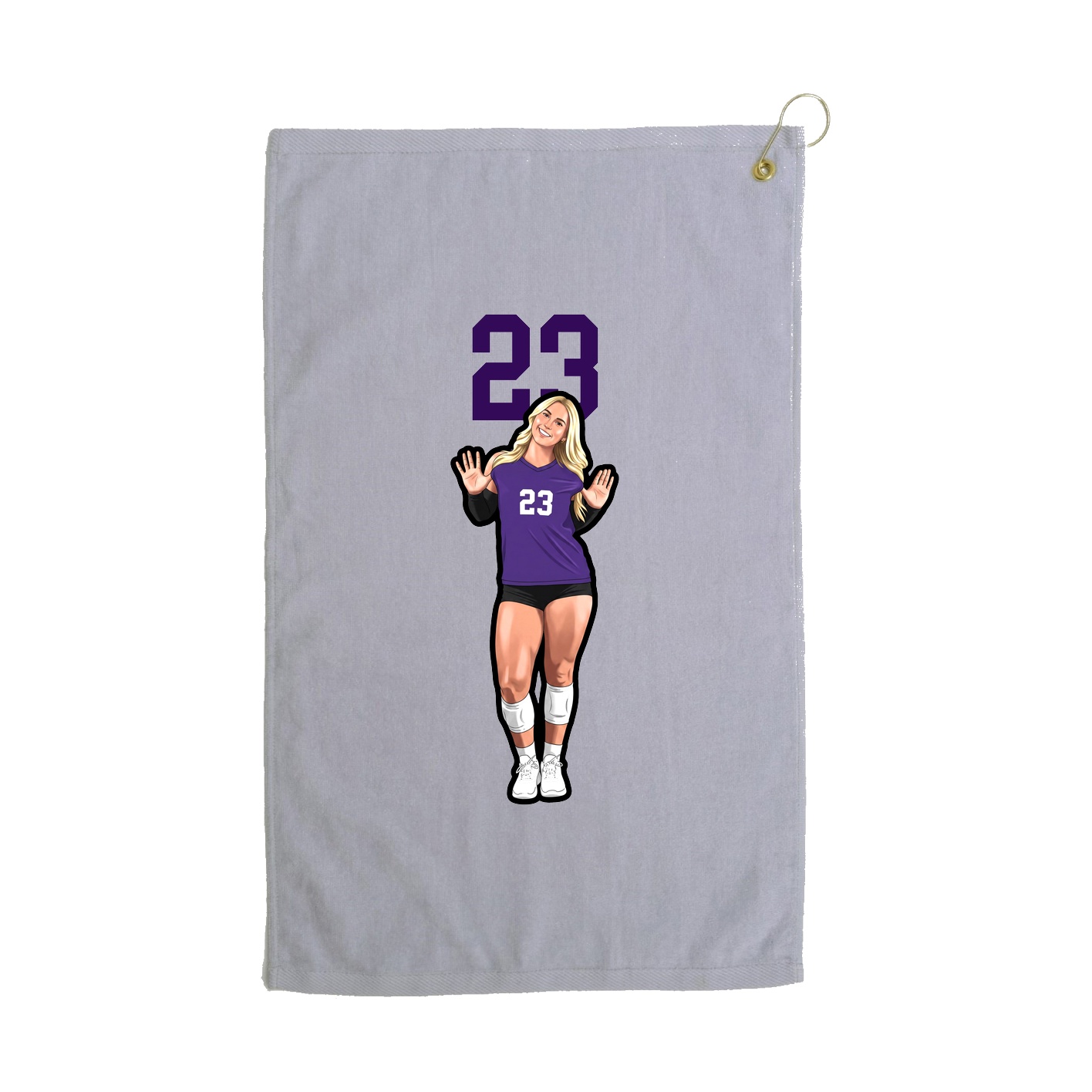 Golf Towel — Number Top in Grey