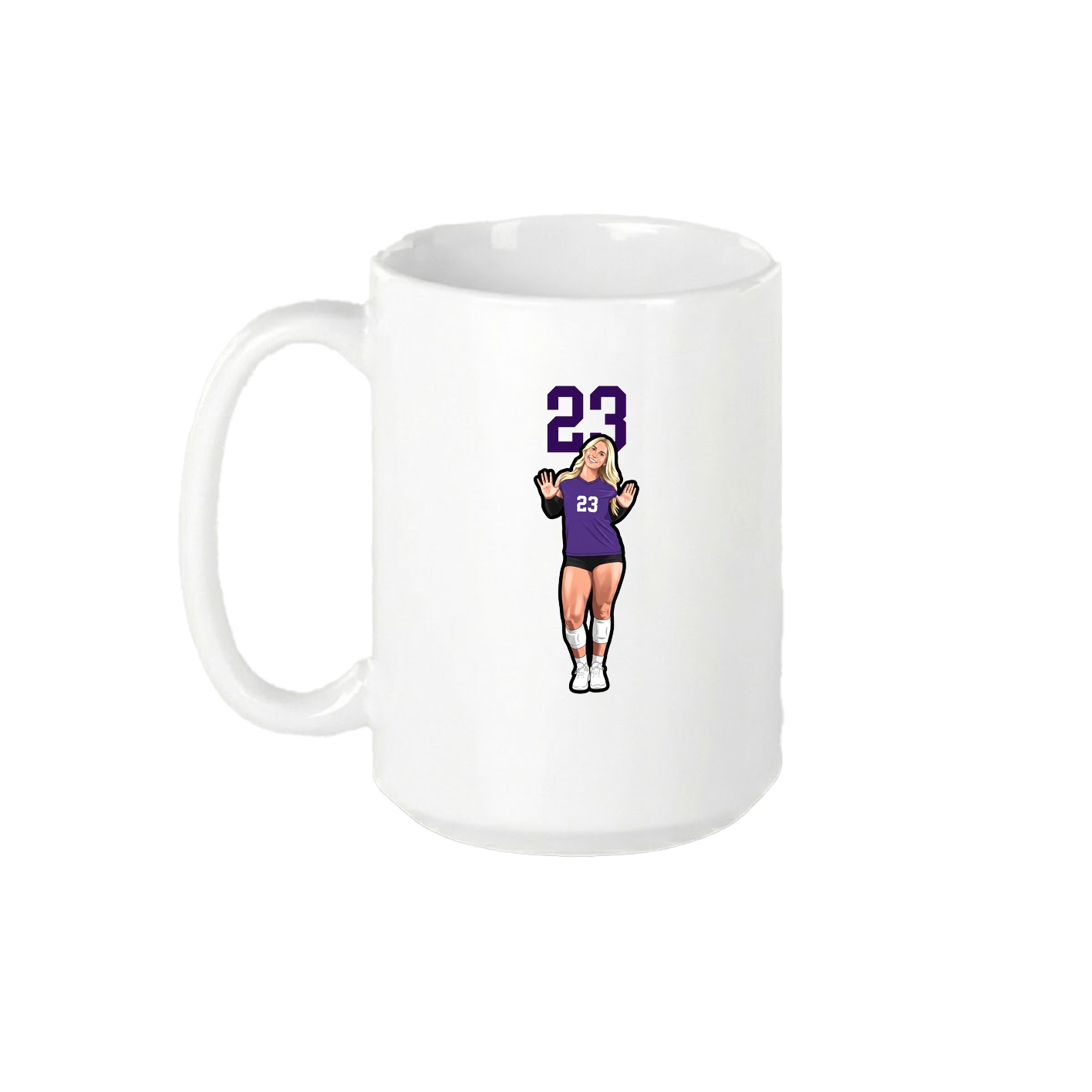 15oz Coffee Mug — Number Top in White