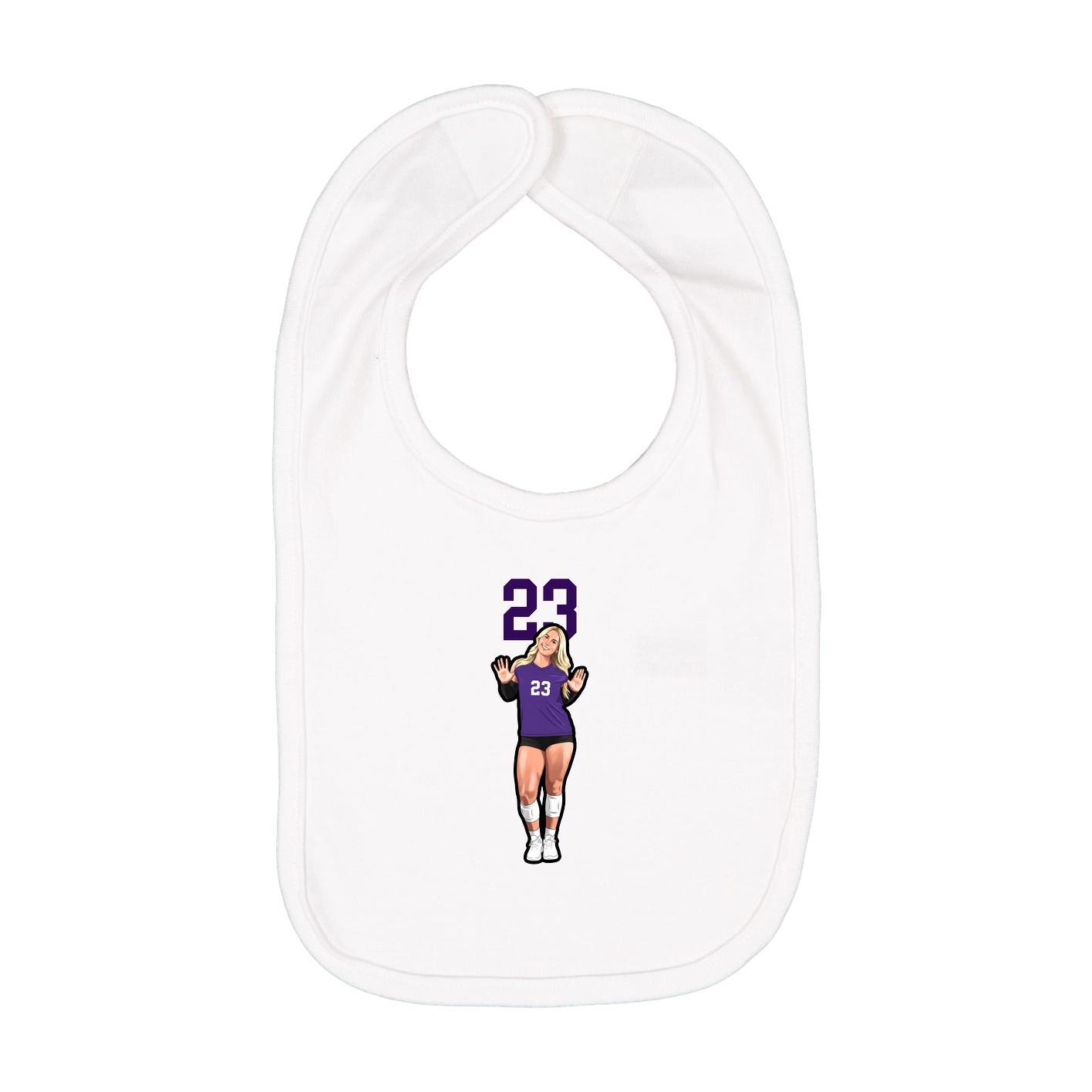 Infant Bib — Number Top in White