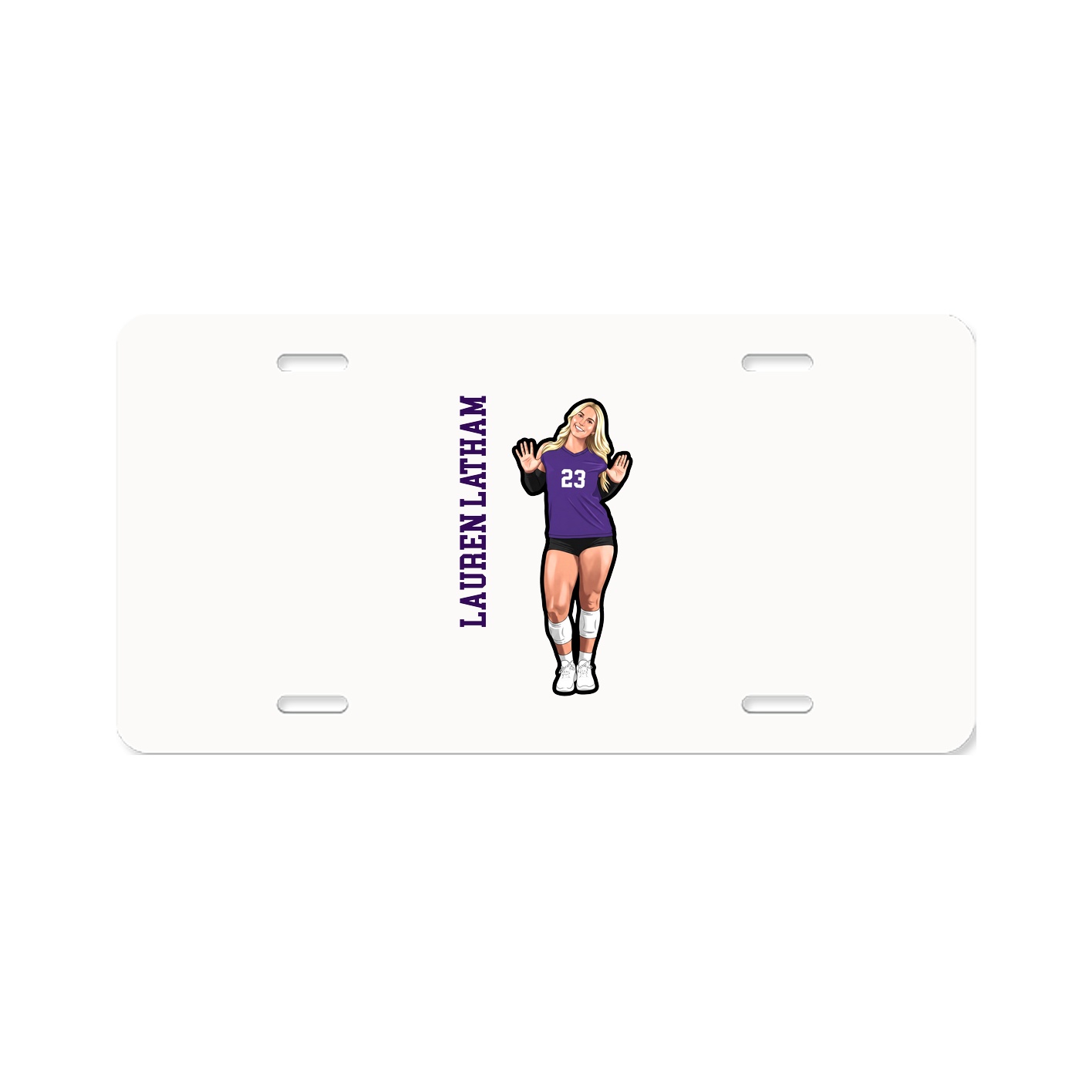 License Plate — Name Vertical in Classic
