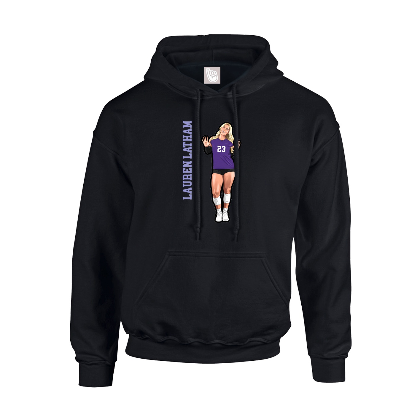 Hoodie — Name Vertical in Black