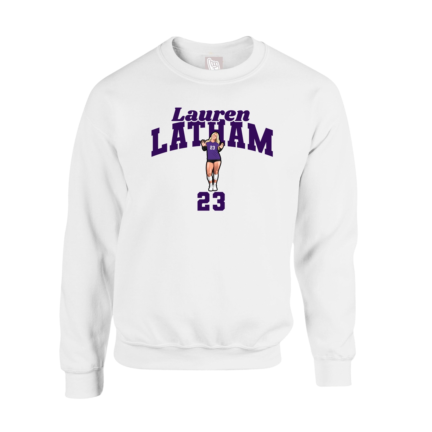 Fleece Crew — Signature Arch in White