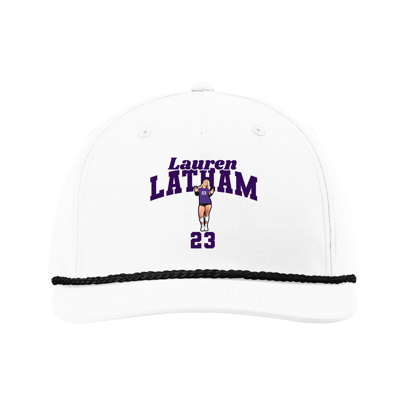 Five-Panel Classic Rope Cap — Signature Arch in White