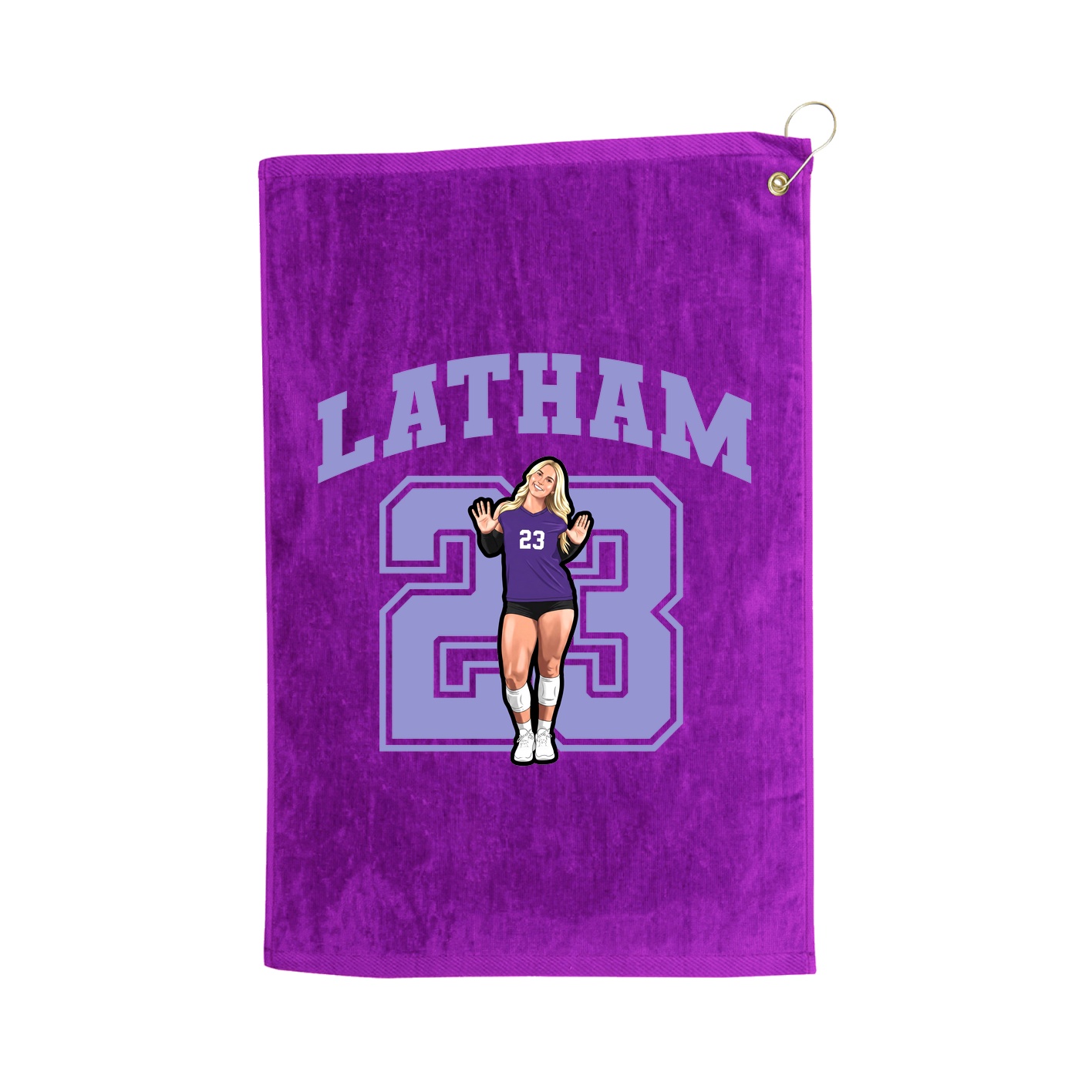 Golf Towel — Number in Purple