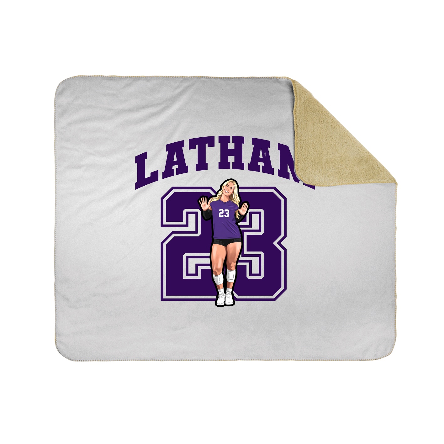 Throw Blanket — Number in White
