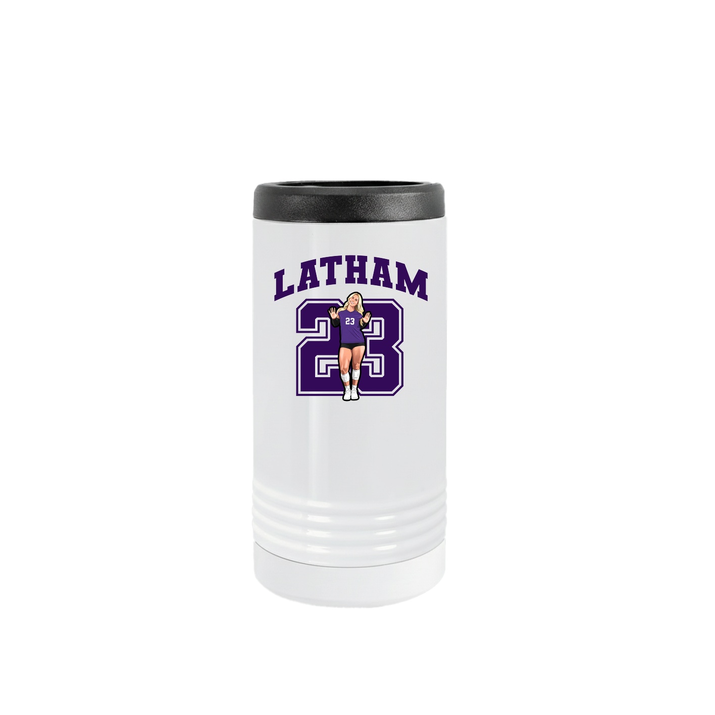 Slim Beverage Holder — Number in White