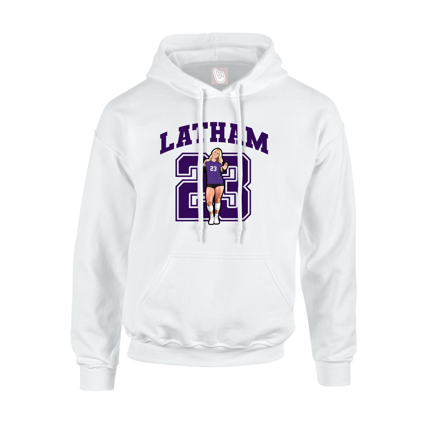 Hoodie — Number in White