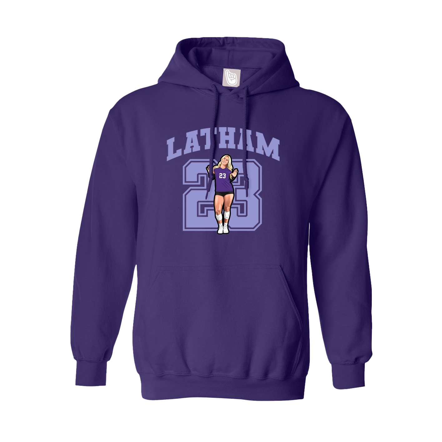 Youth Hoodie — Number in Purple
