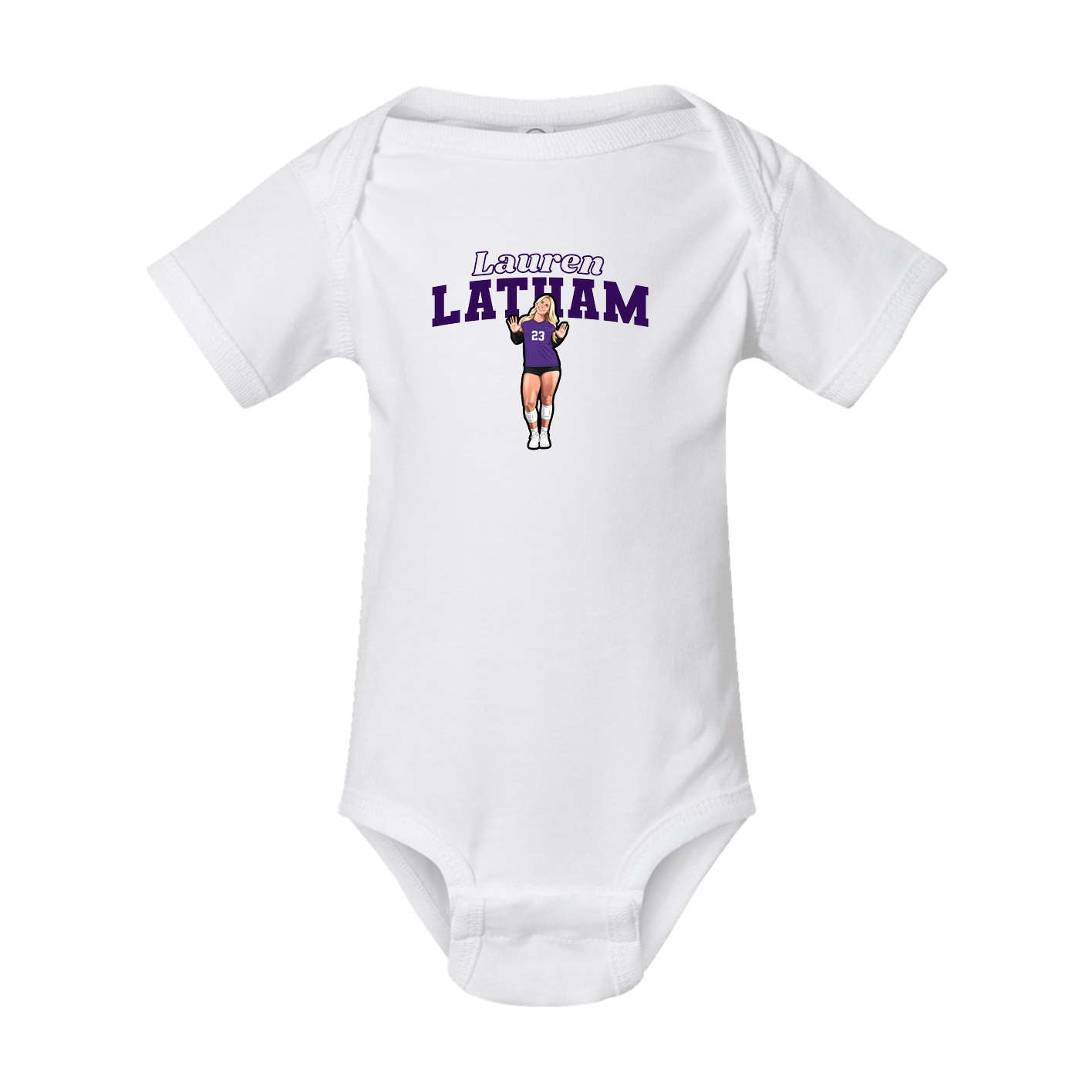 Baby Onesie — Name Arch in White