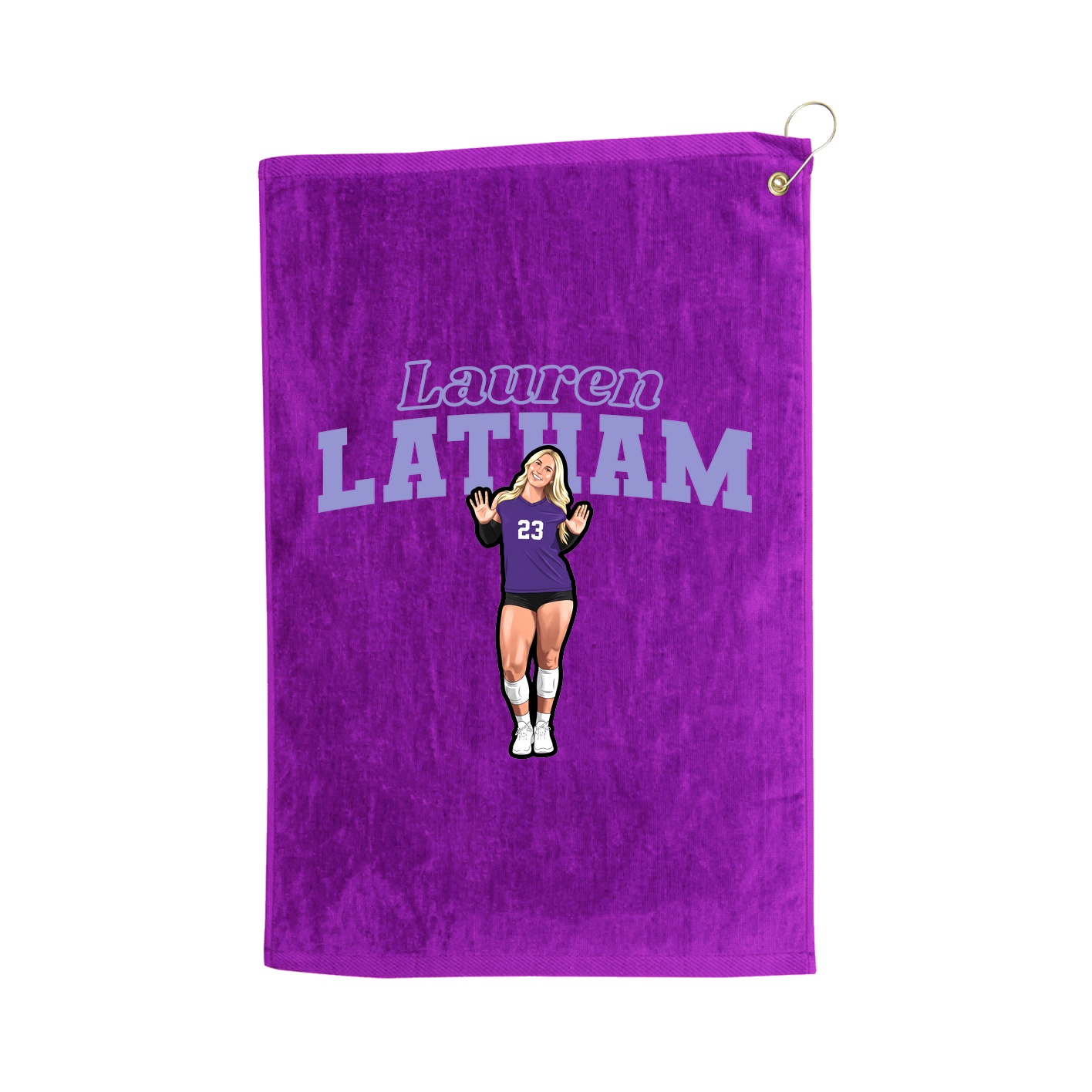 Golf Towel — Name Arch in Purple