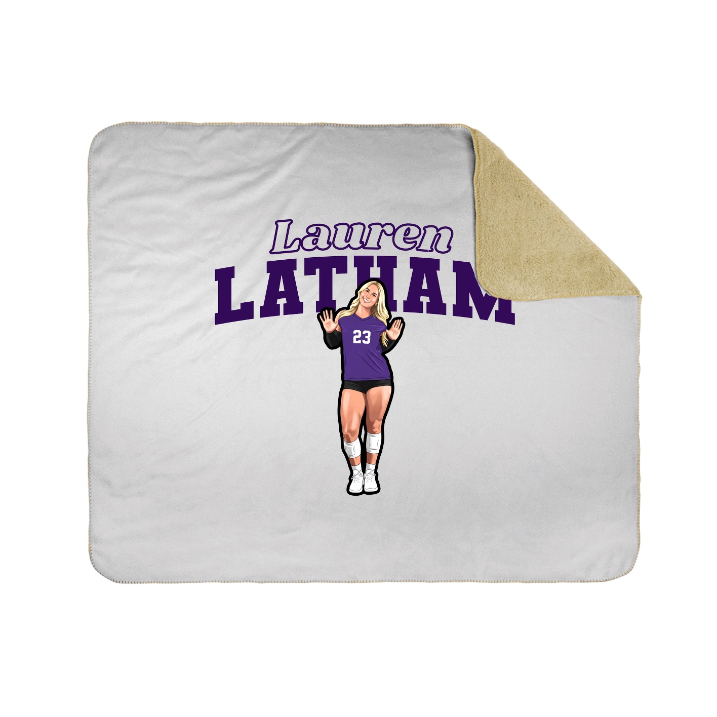 Throw Blanket — Name Arch in White