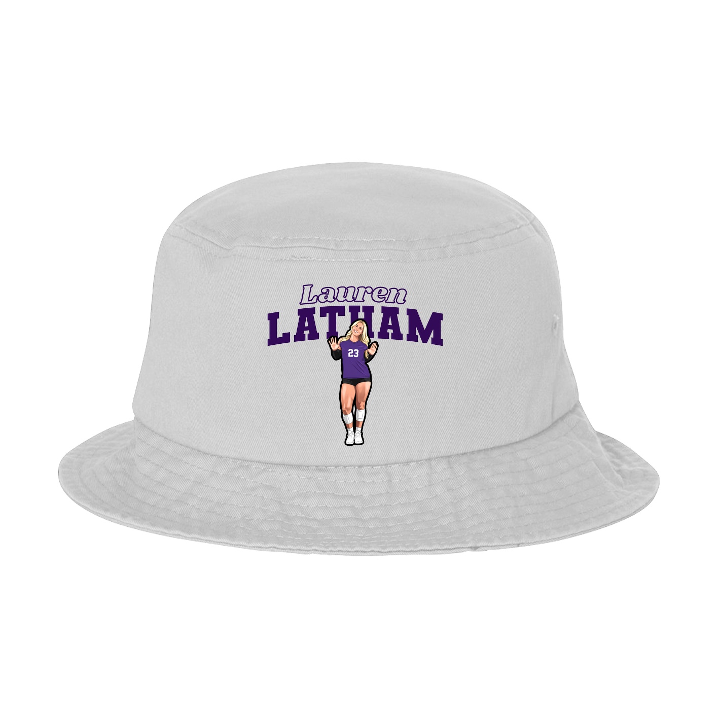 Bucket Cap — Name Arch in White