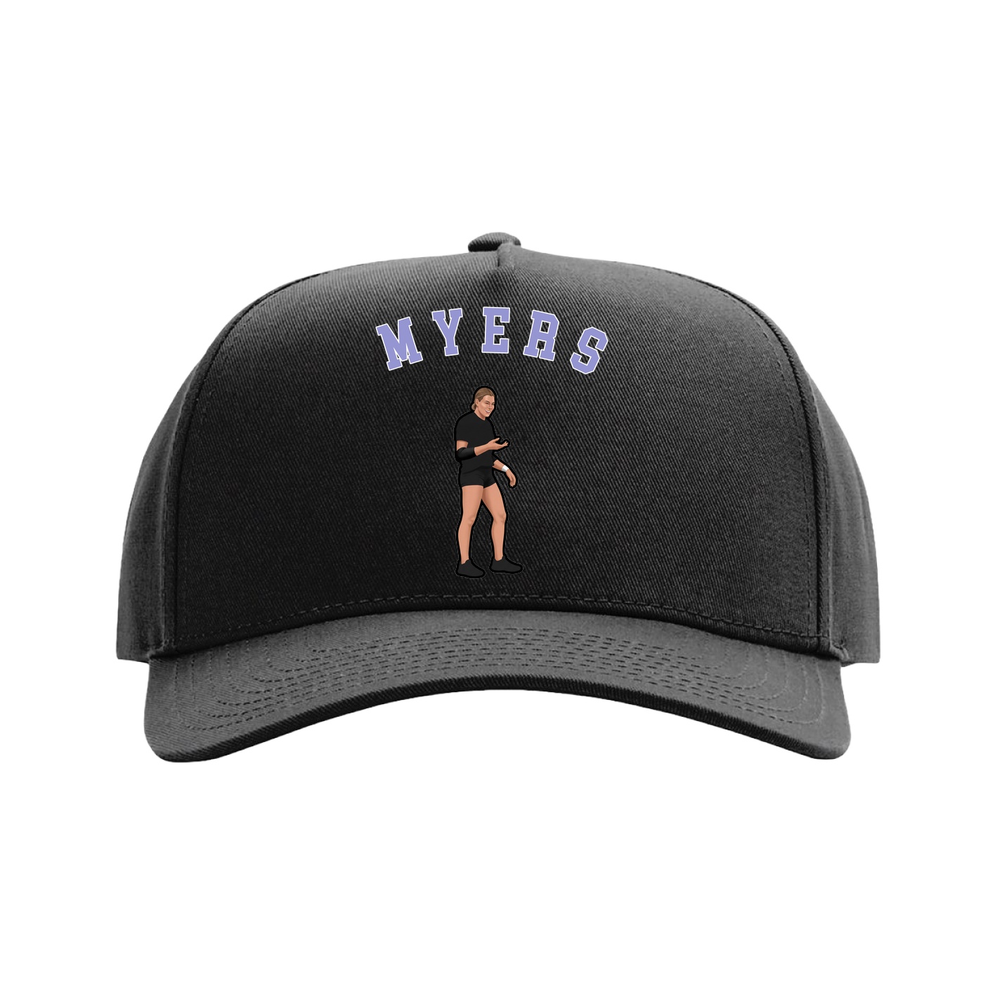 Full Fabric Five-Panel Champ Cap — Shirsey Arch in Black
