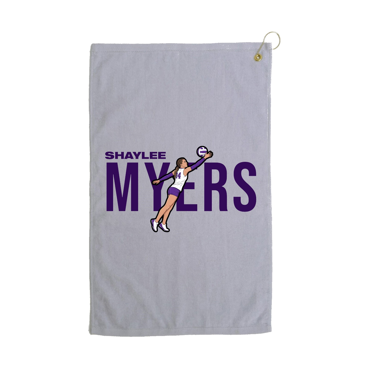 Golf Towel — Player Name in Grey
