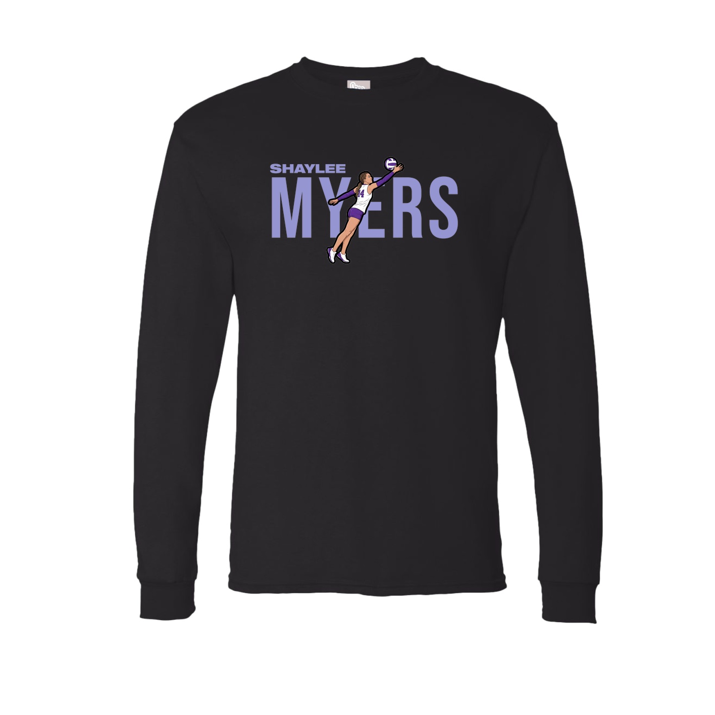 Long Sleeve Tee — Player Name in Black