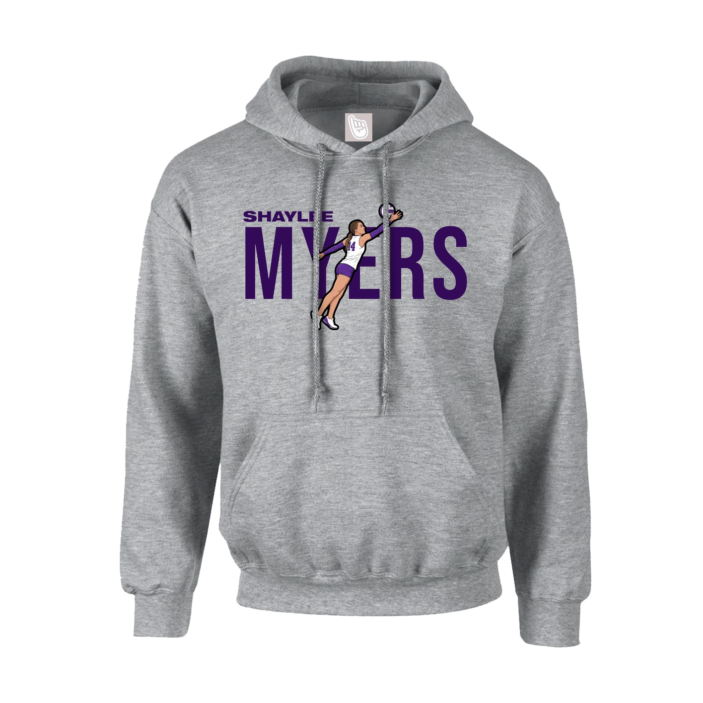 Hoodie — Player Name in Grey