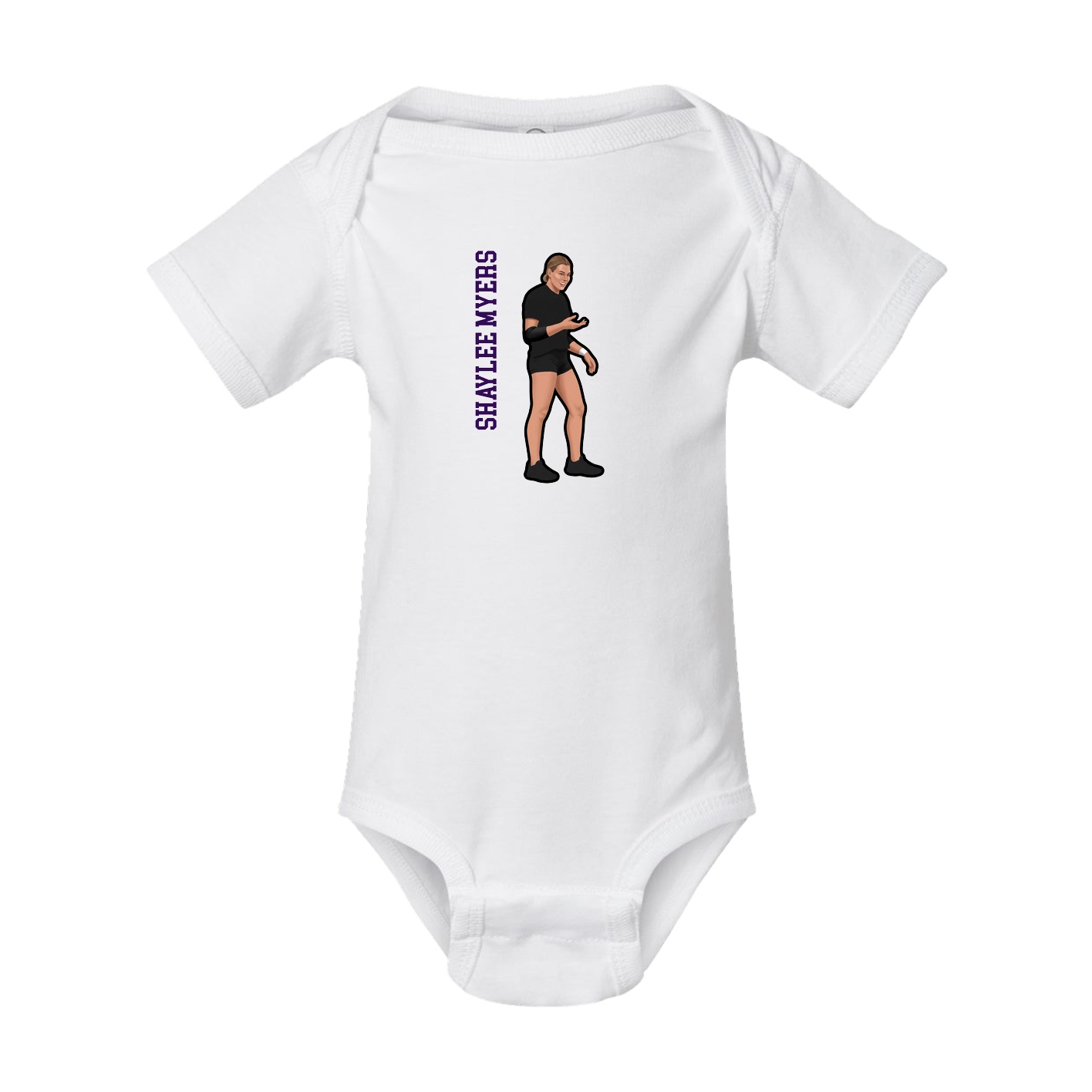 Baby Onesie — Name Vertical in White