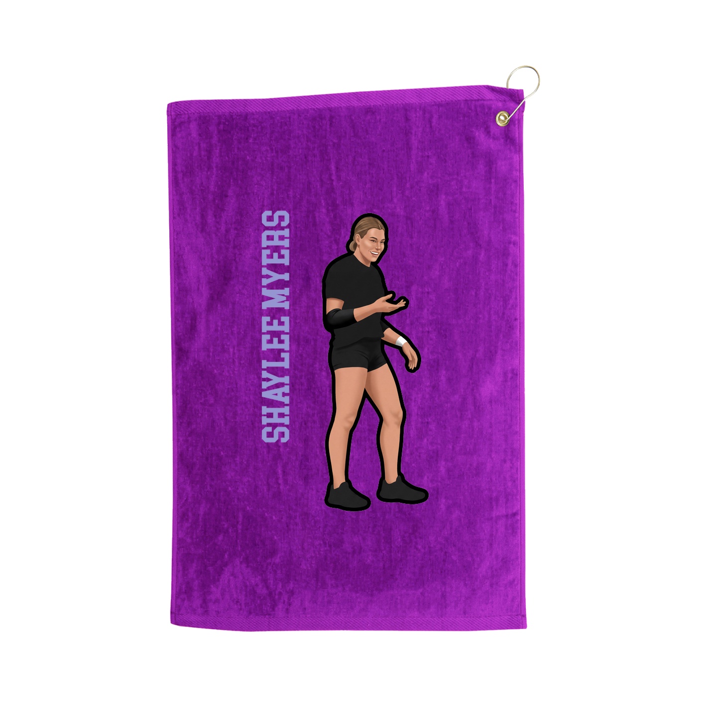 Golf Towel — Name Vertical in Purple