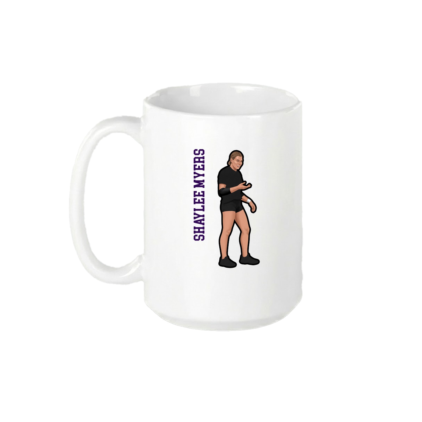15oz Coffee Mug — Name Vertical in White