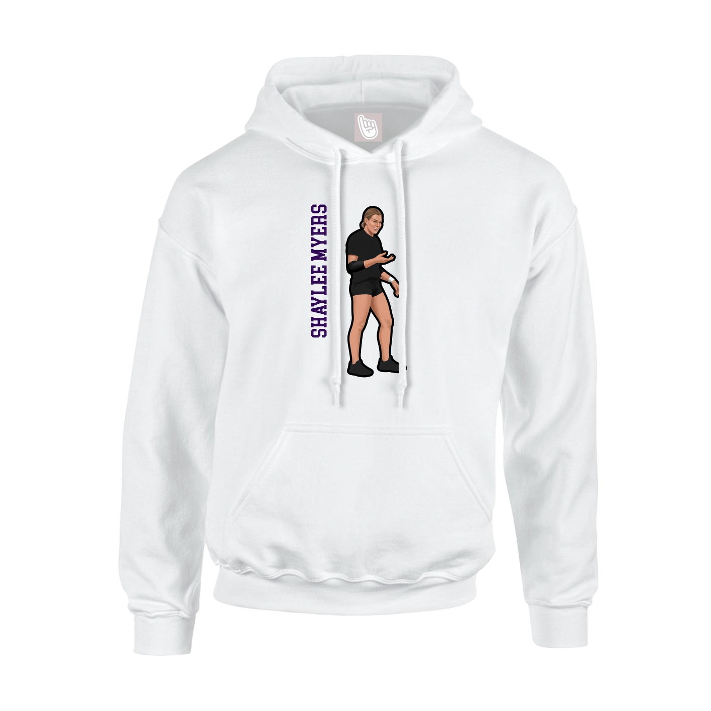Youth Hoodie — Name Vertical in White