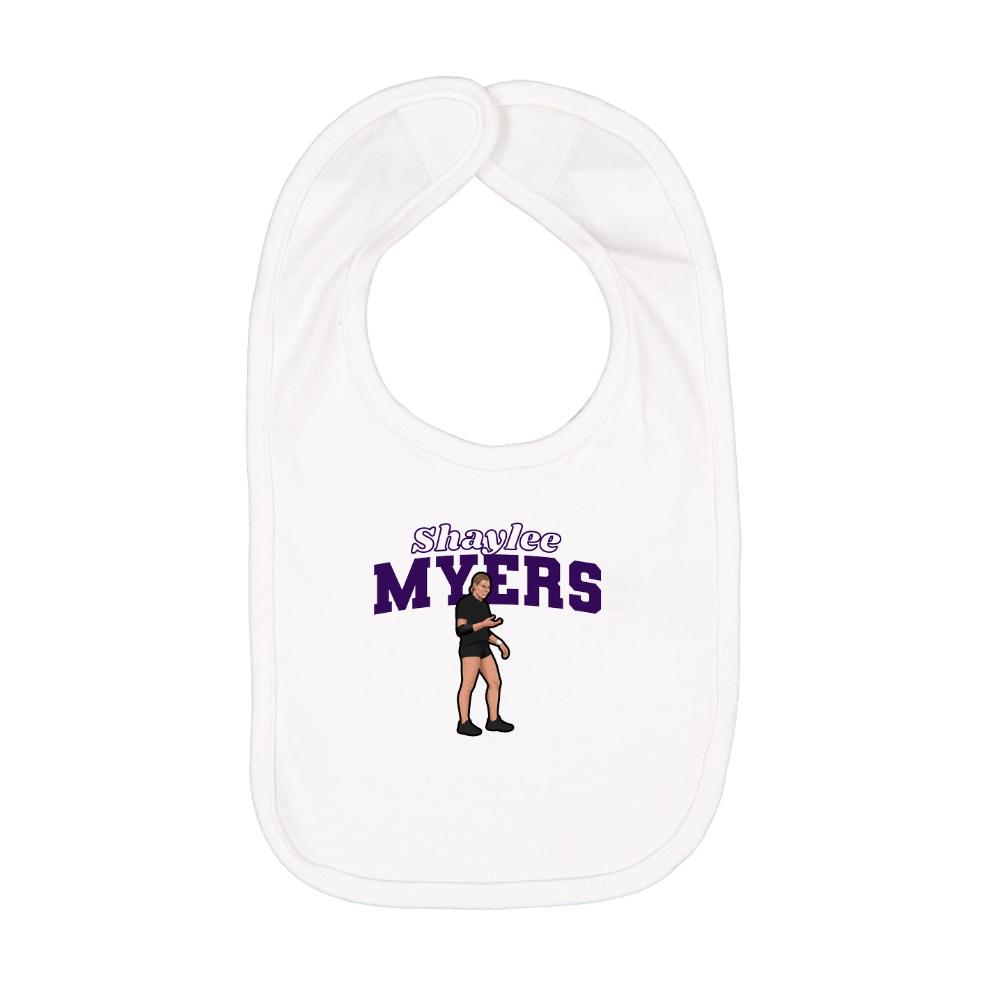 Infant Bib — Name Arch in White