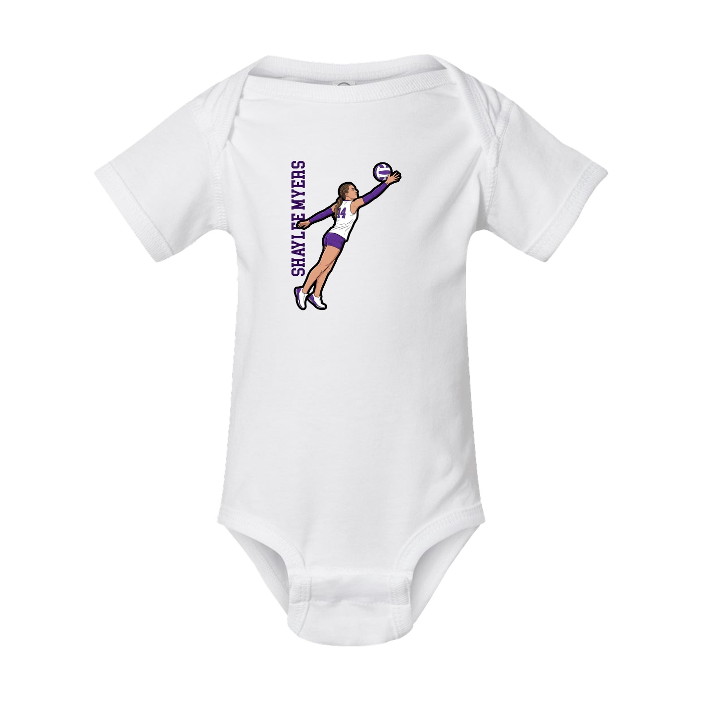 Baby Onesie — Name Vertical in White