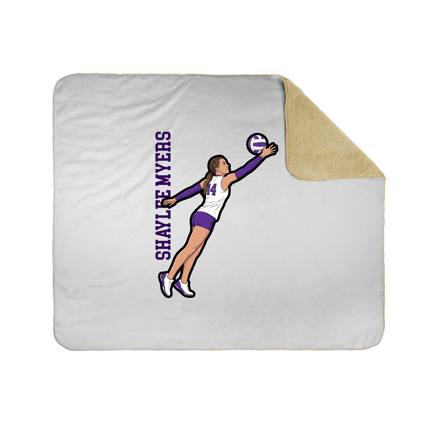 Throw Blanket — Name Vertical in White