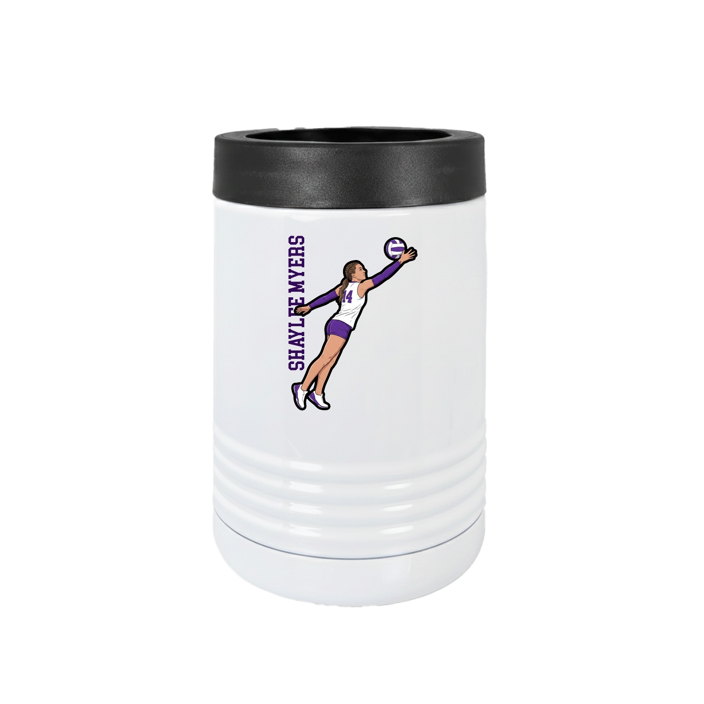 Beverage Holder — Name Vertical in White