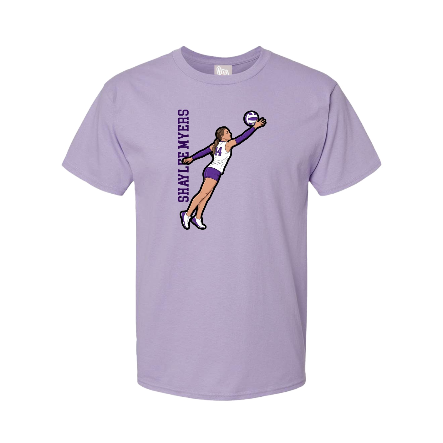 Youth Tee — Name Vertical in Purple