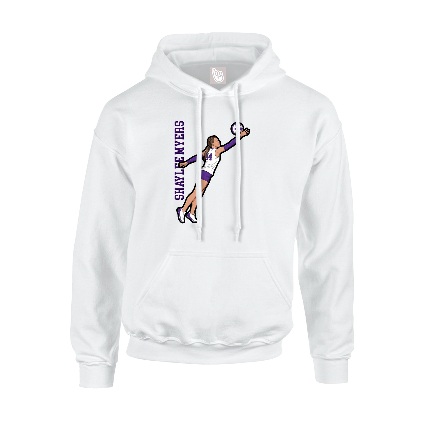 Youth Hoodie — Name Vertical in White