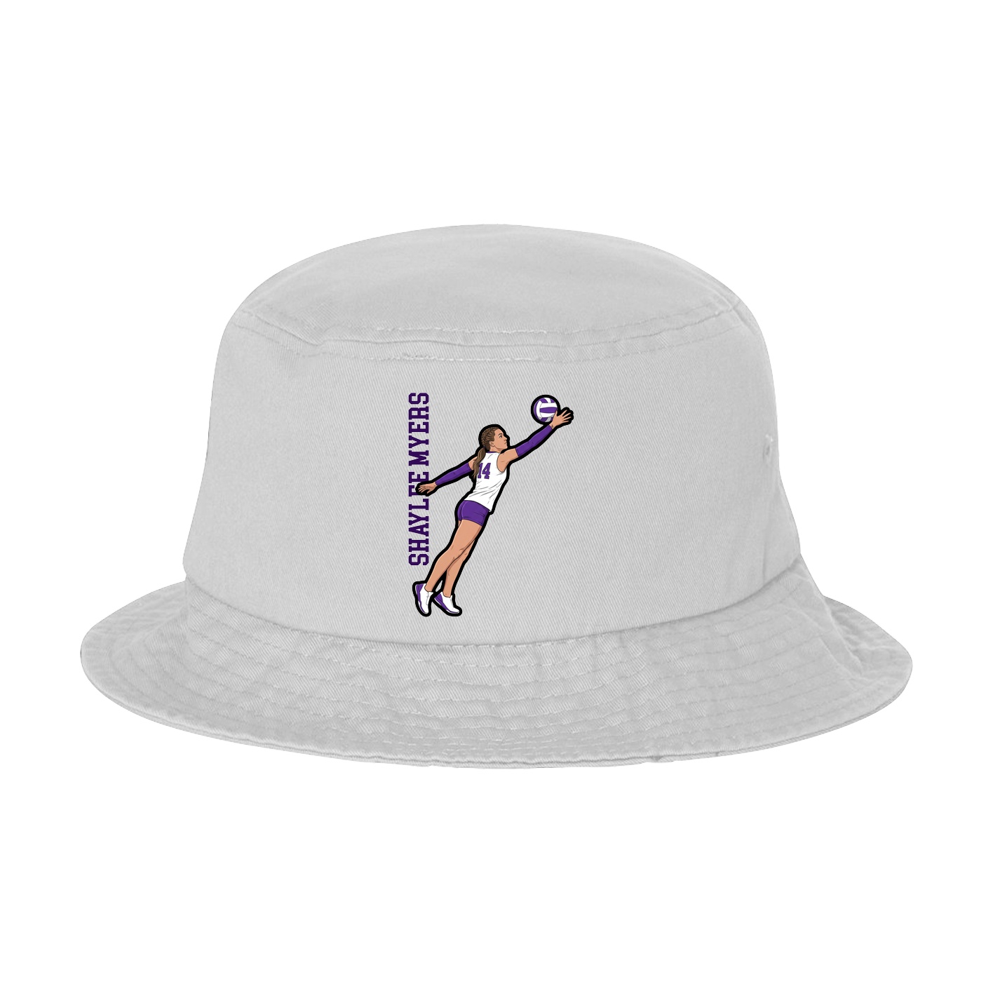 Bucket Cap — Name Vertical in White