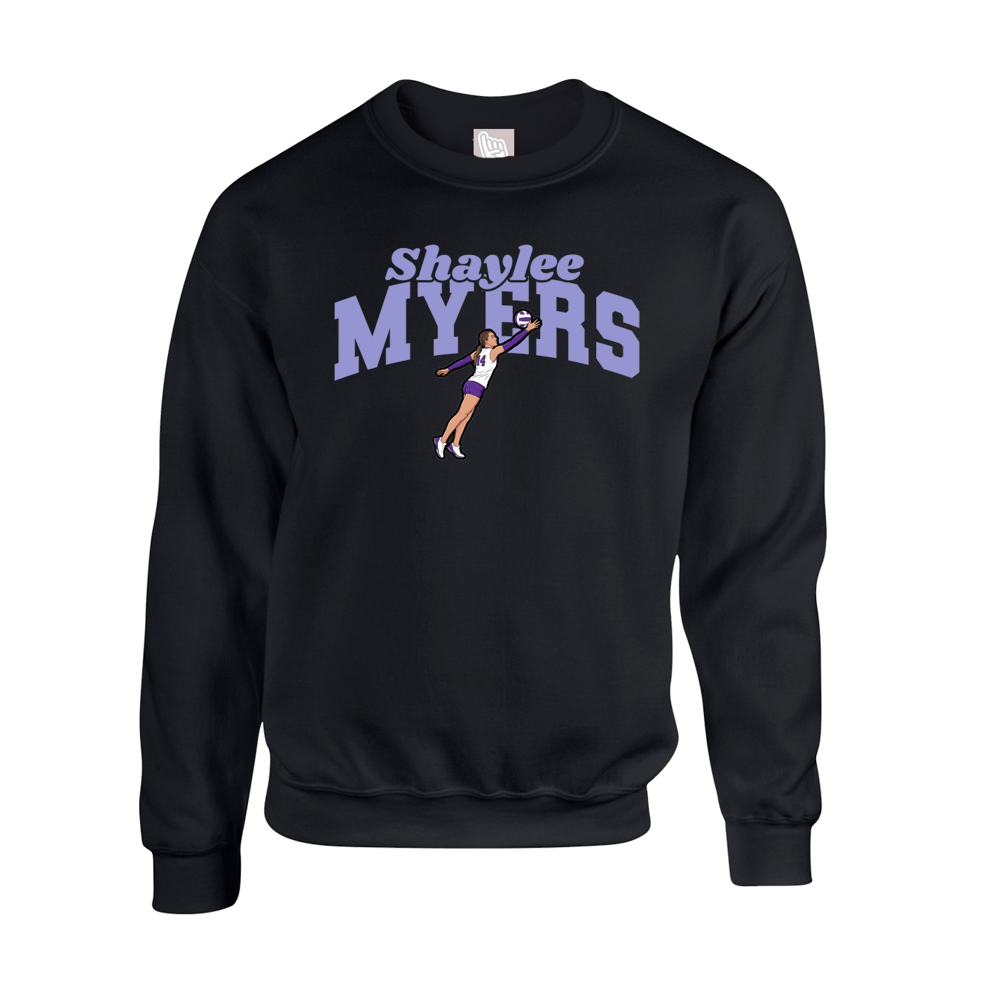 Fleece Crew — Signature Arch in Black