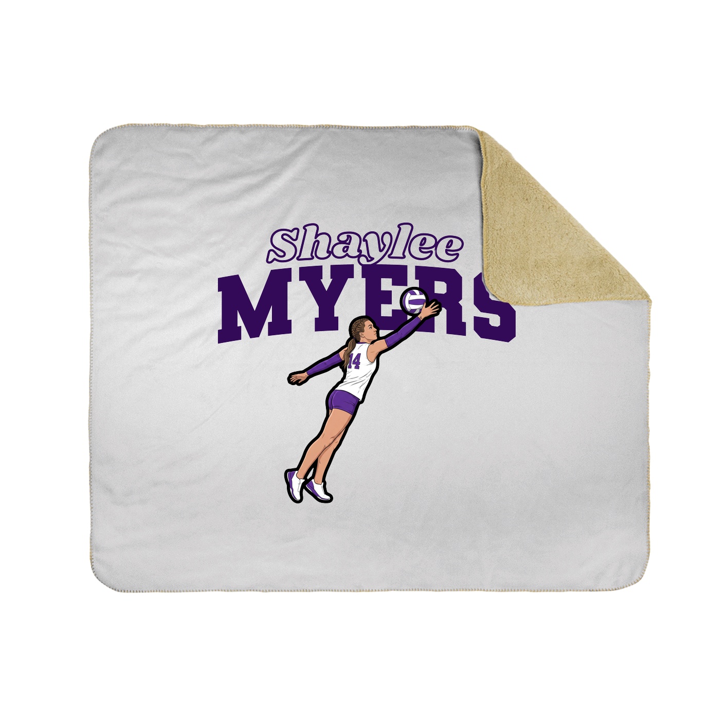 Throw Blanket — Name Arch in White