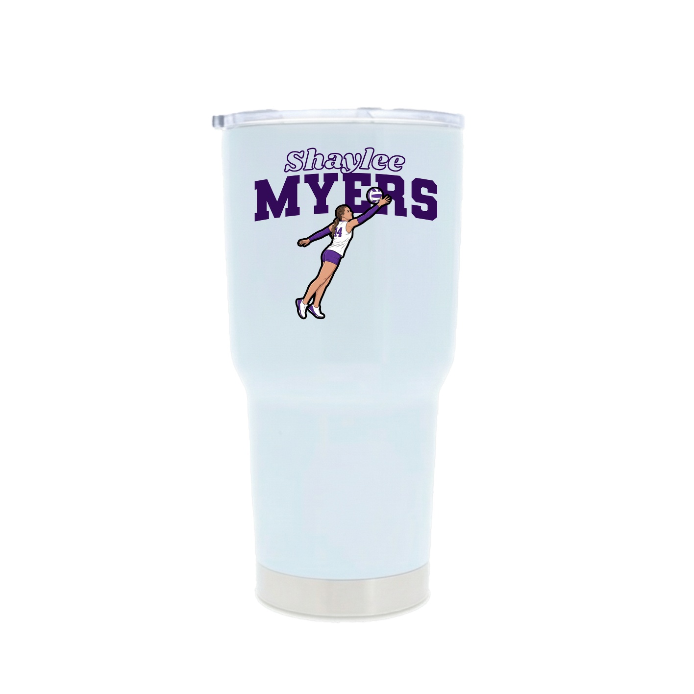 30oz Stainless Steel Tumbler — Name Arch in White