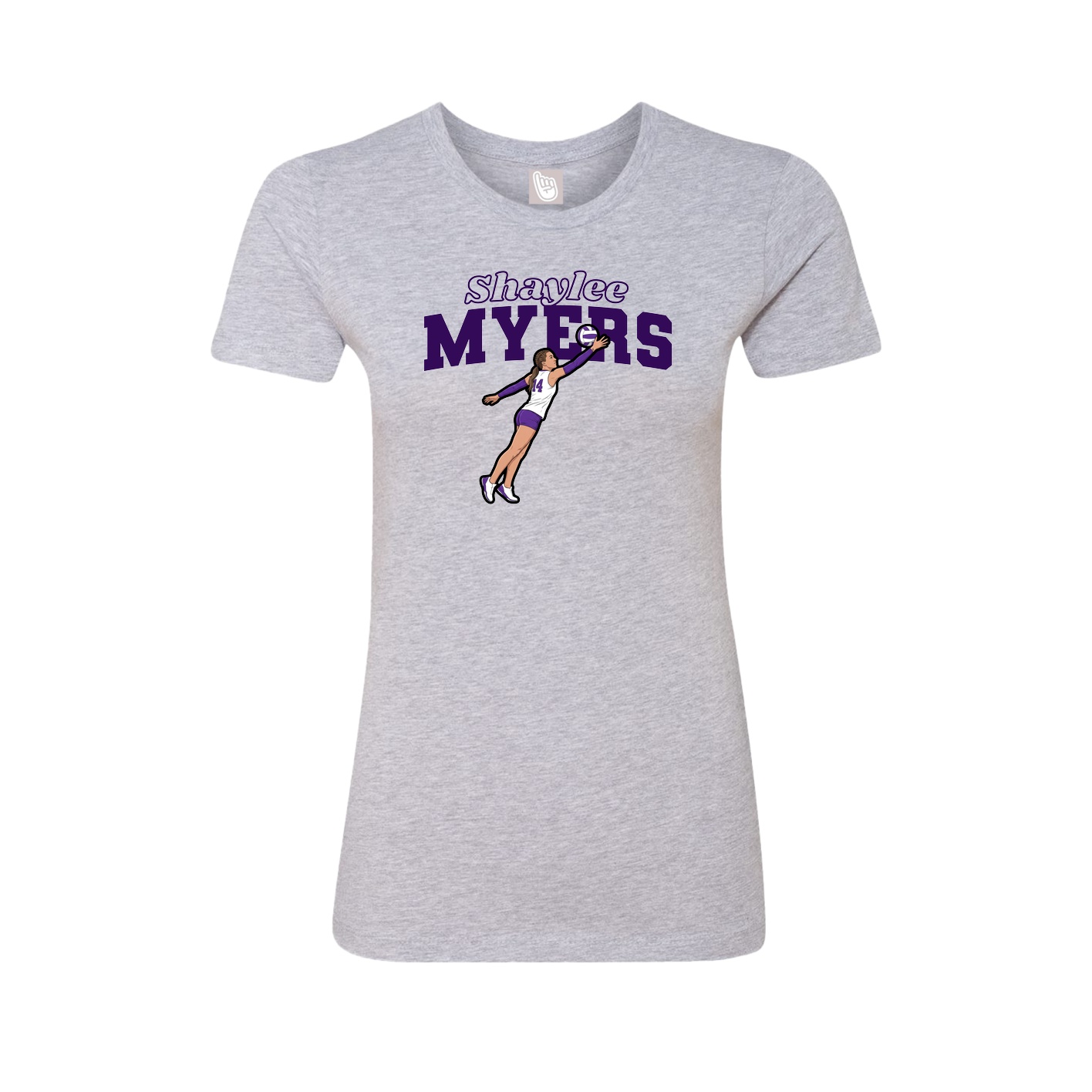 Fitted Women's Tee — Name Arch in Grey