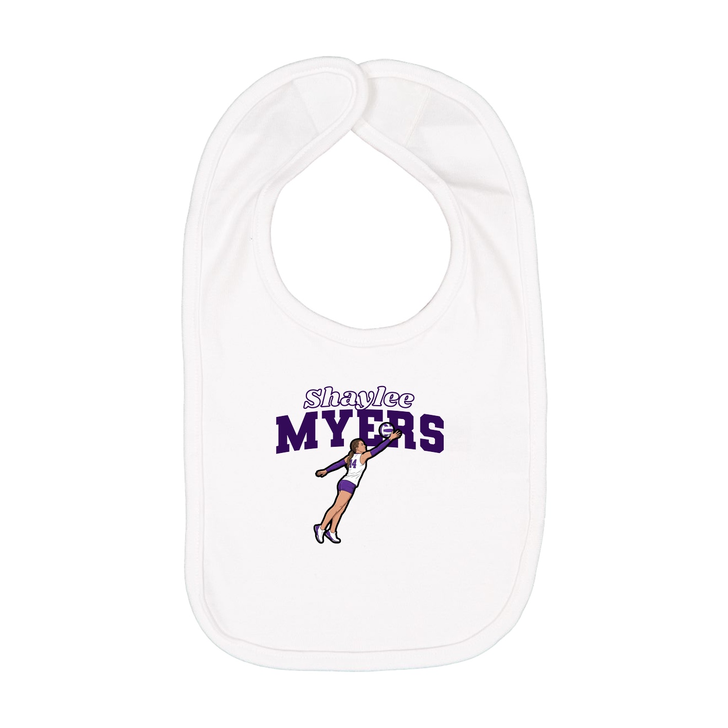 Infant Bib — Name Arch in White