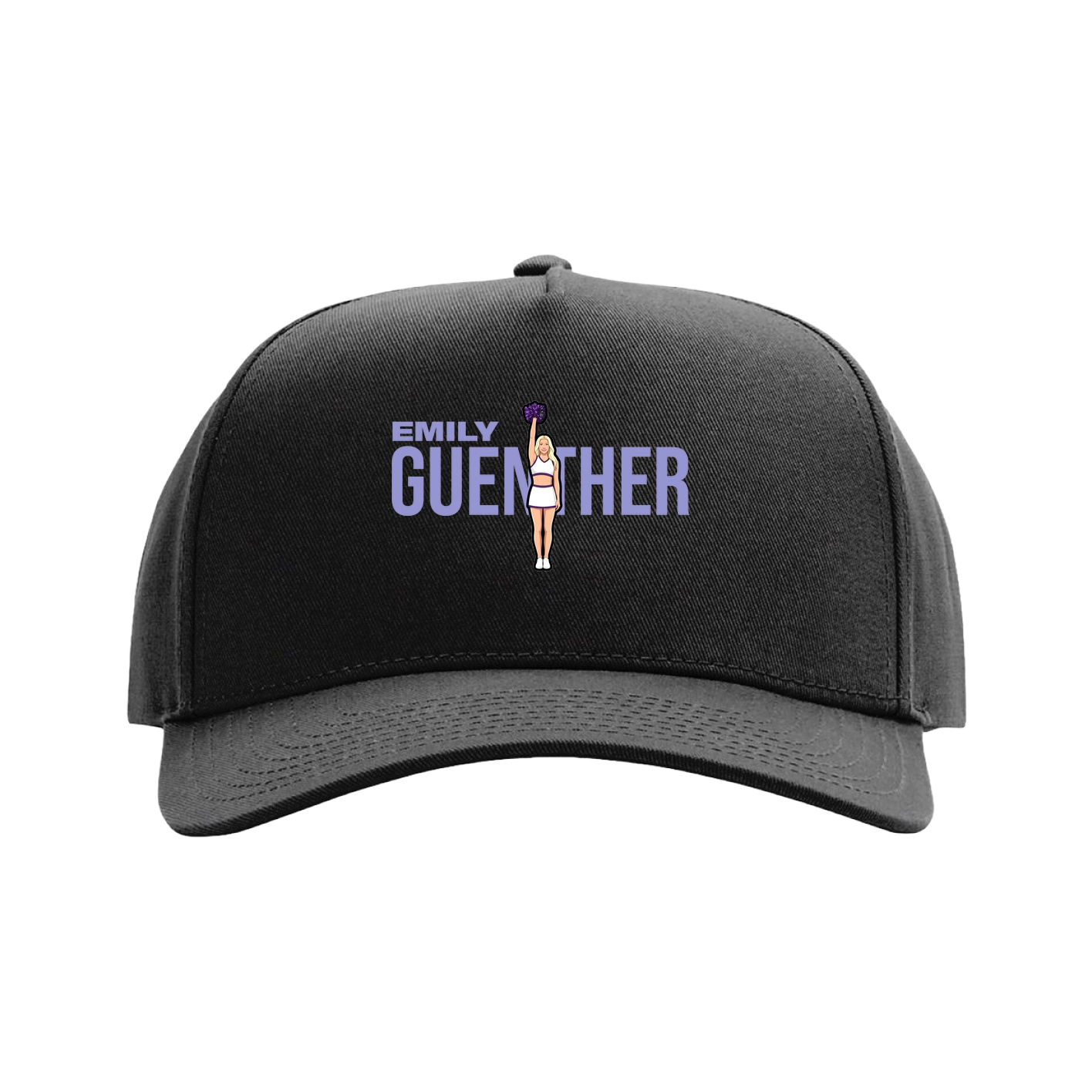 Full Fabric Five-Panel Champ Cap — Player Name in Black