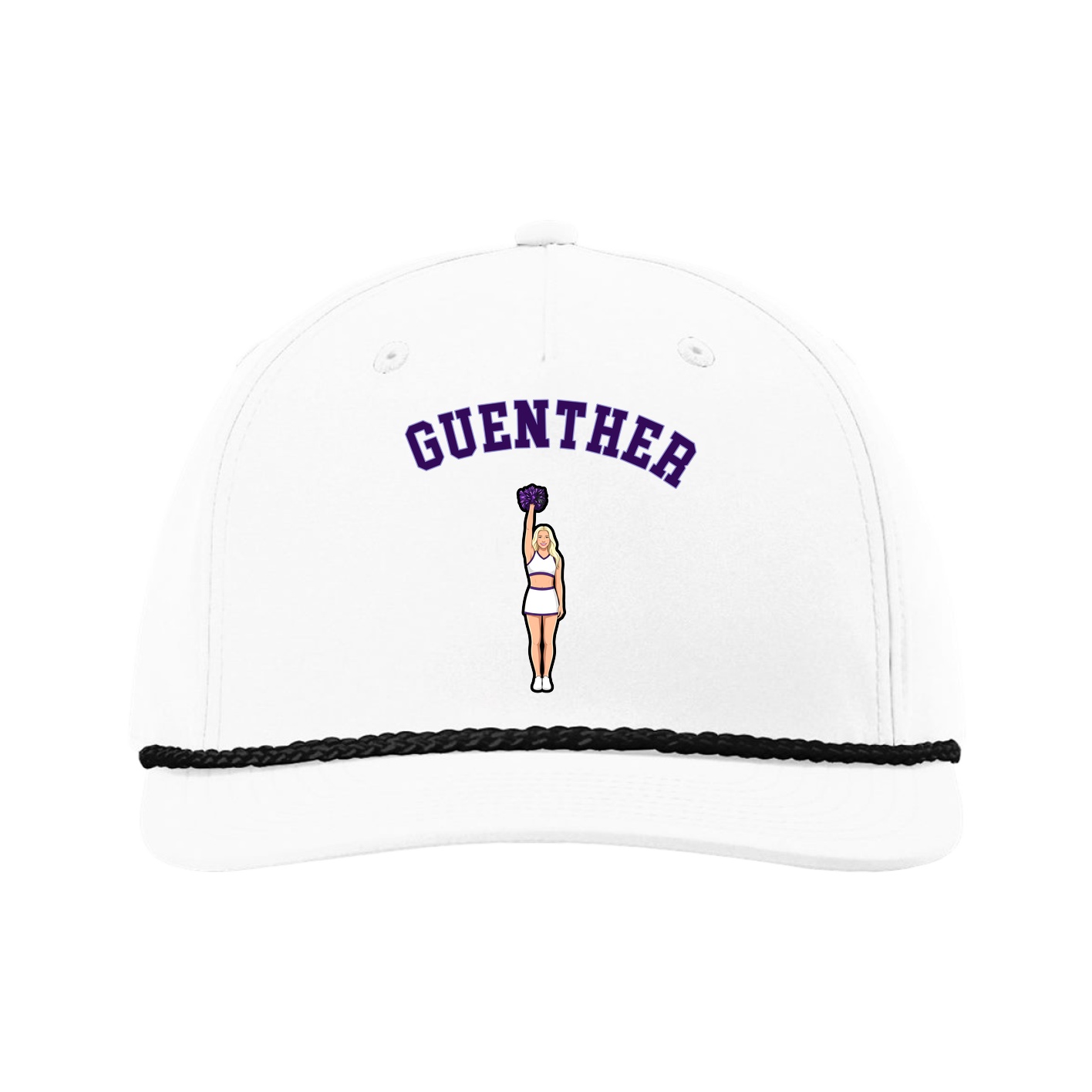 Five-Panel Classic Rope Cap — Shirsey Arch in White