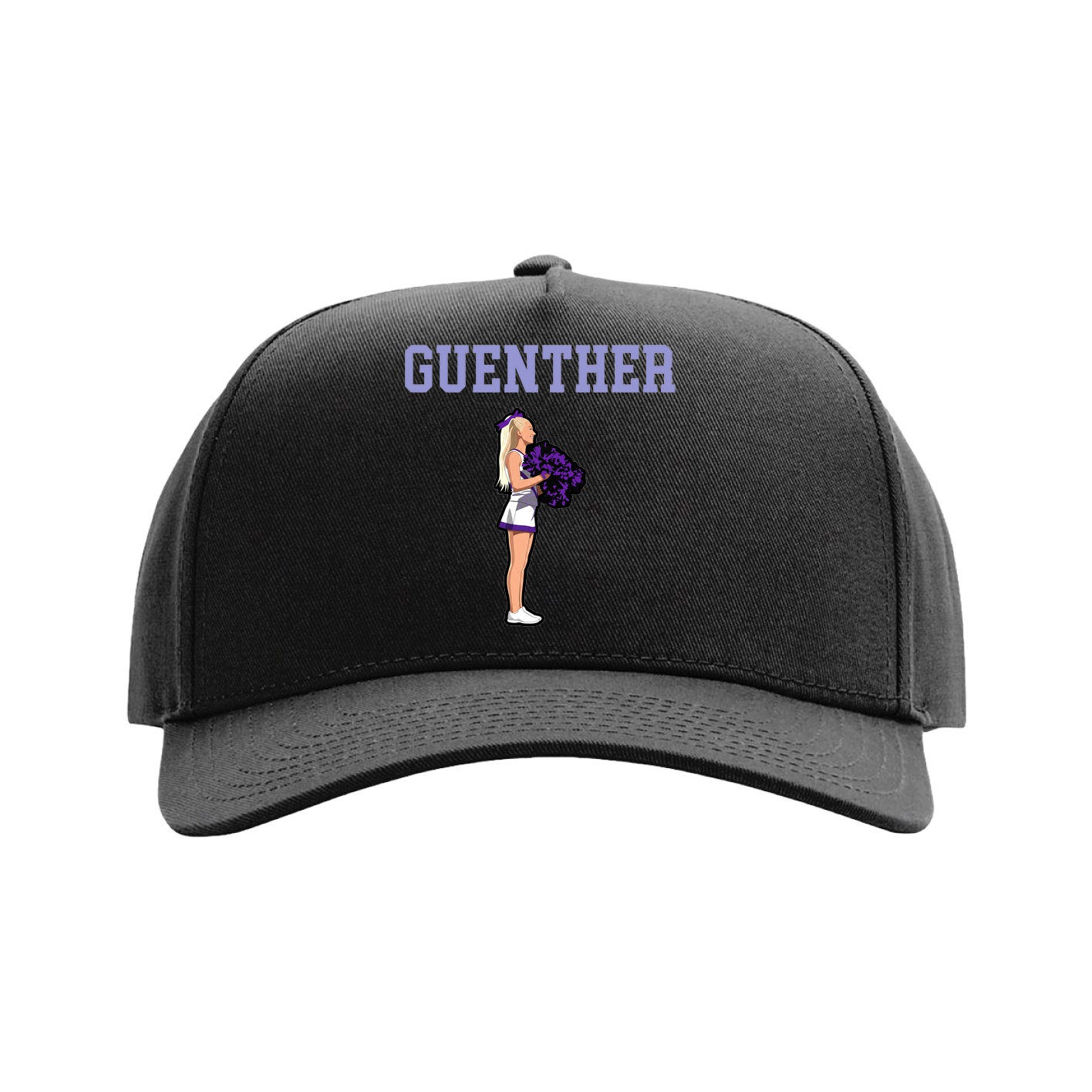 Full Fabric Five-Panel Champ Cap — Shirsey in Black