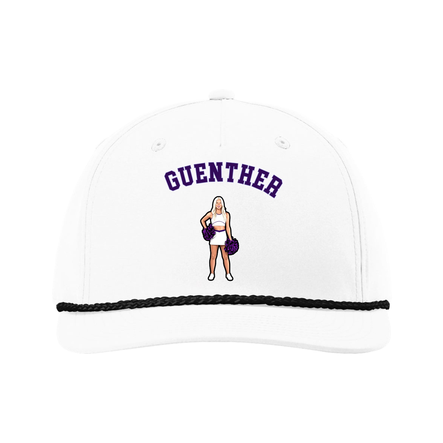 Five-Panel Classic Rope Cap — Shirsey Arch in White