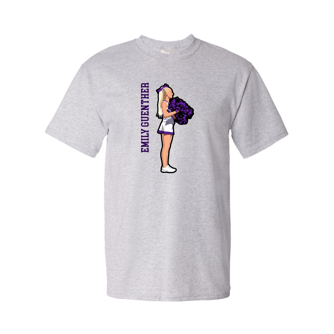 Tee — Name Vertical in Grey