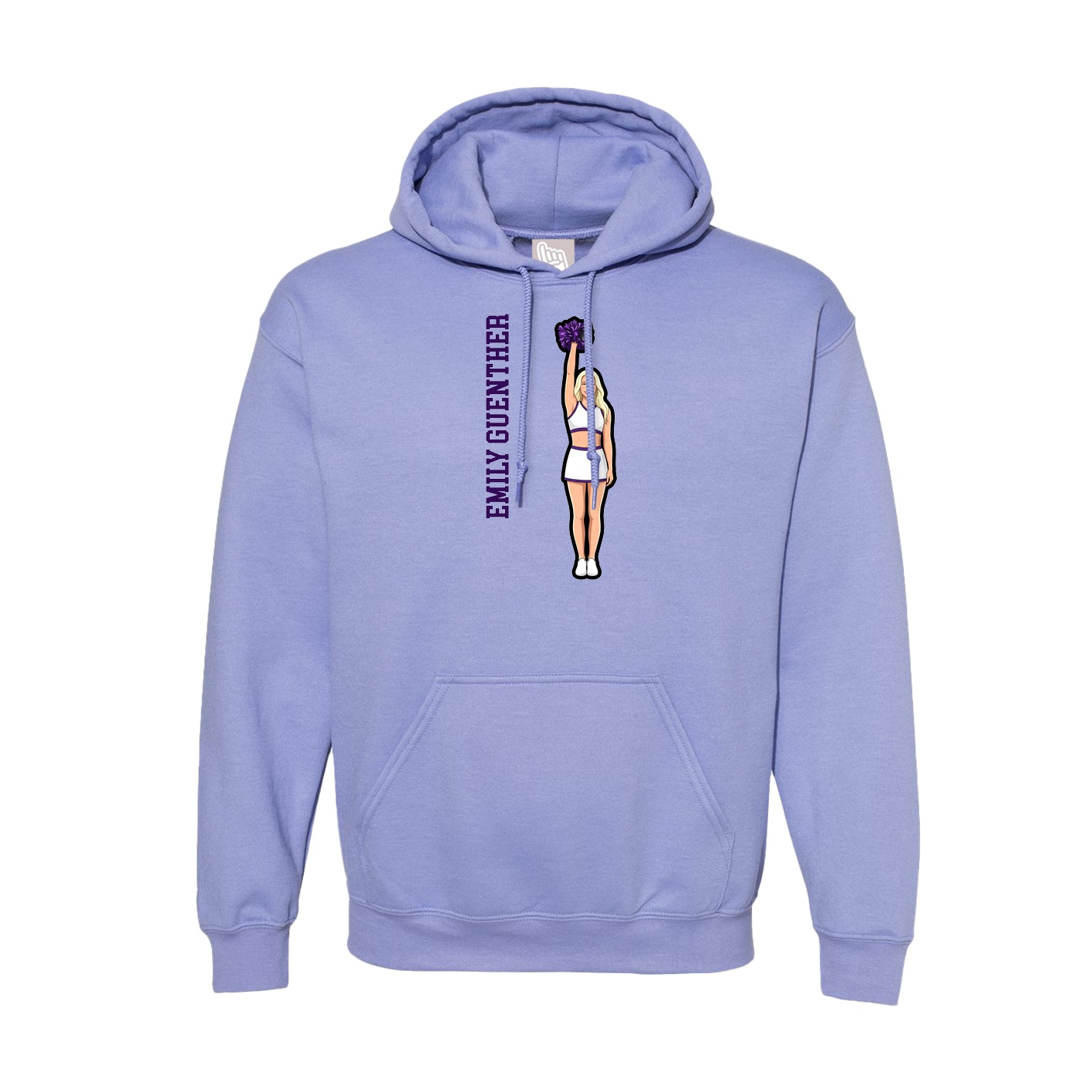 Hoodie — Name Vertical in Purple