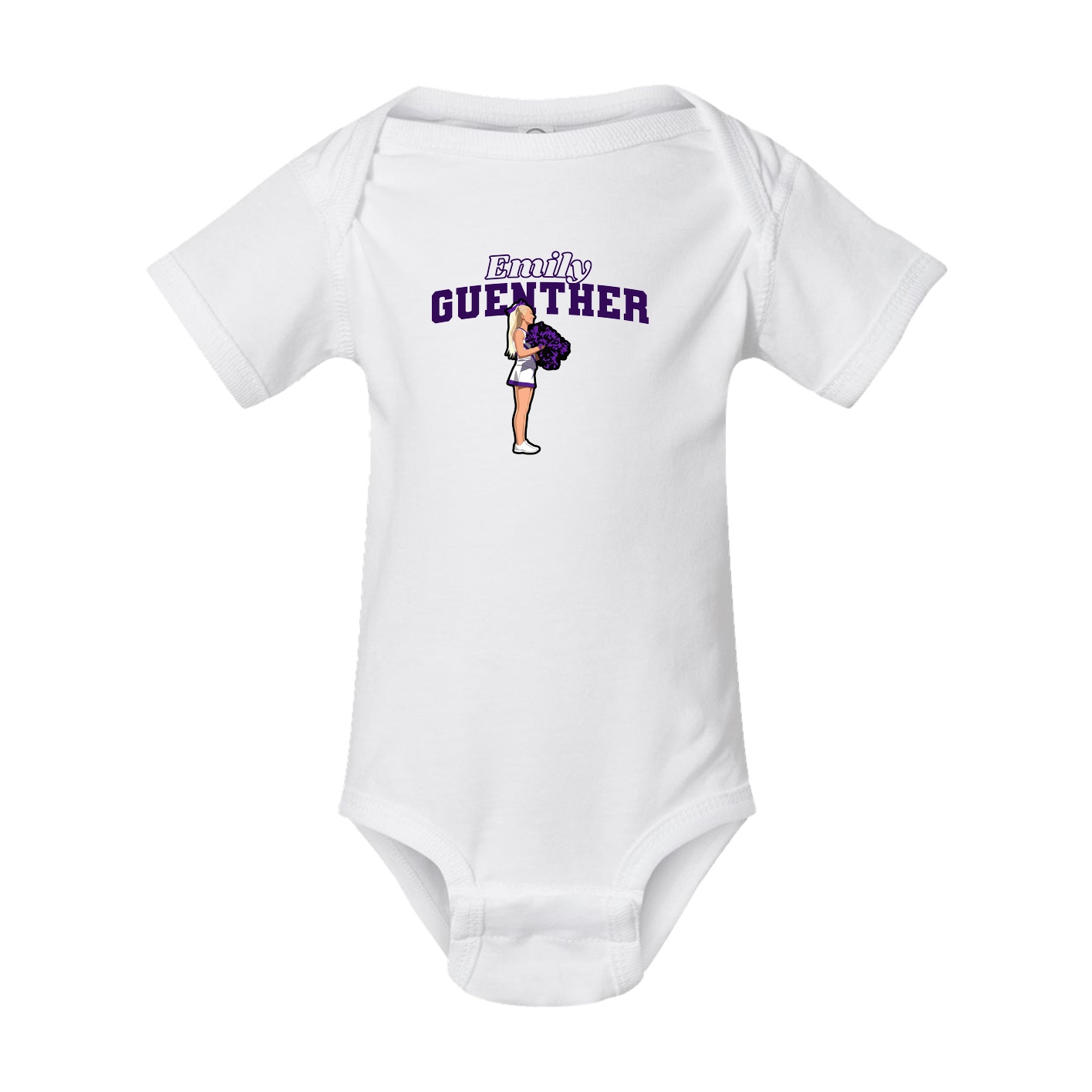 Baby Onesie — Name Arch in White