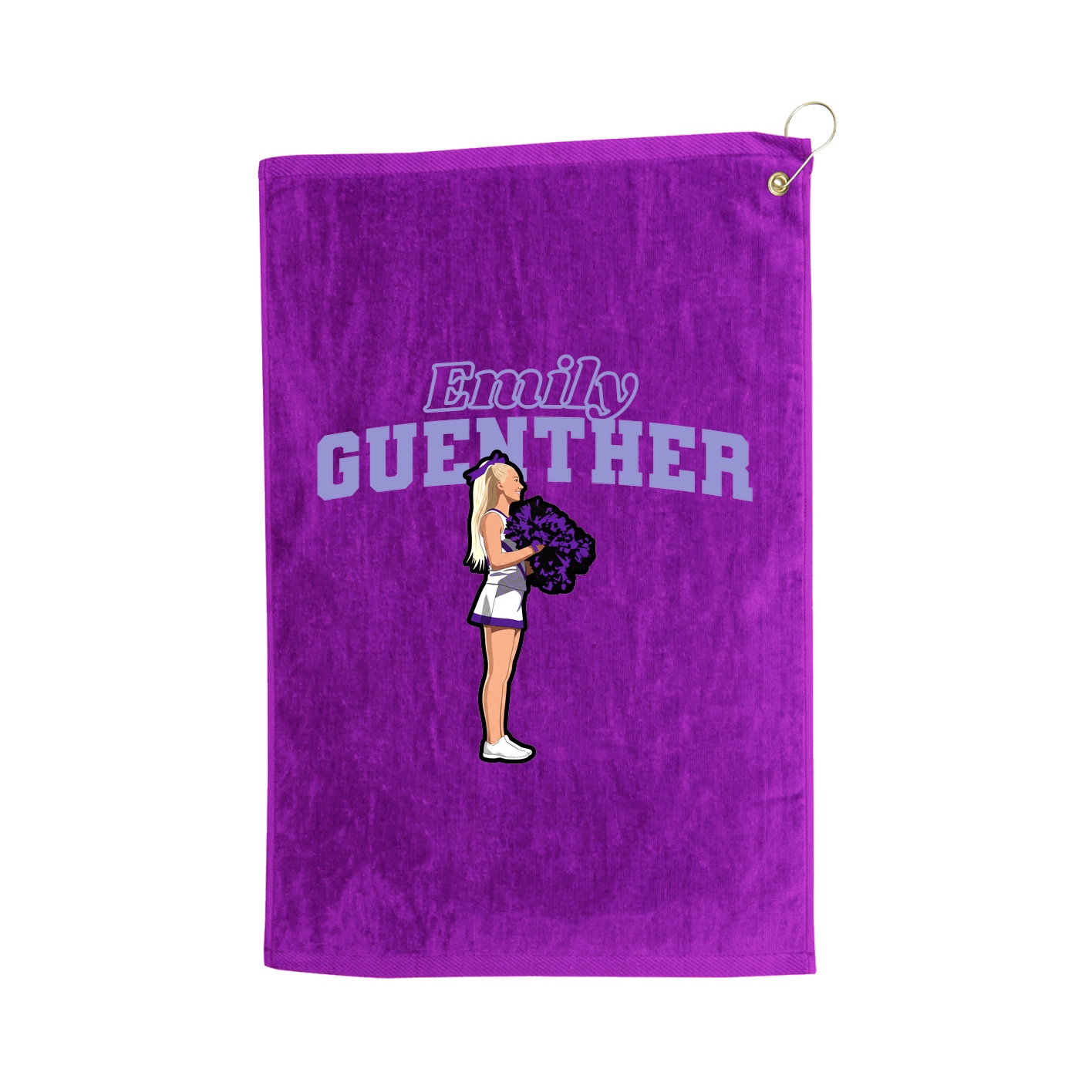 Golf Towel — Name Arch in Purple