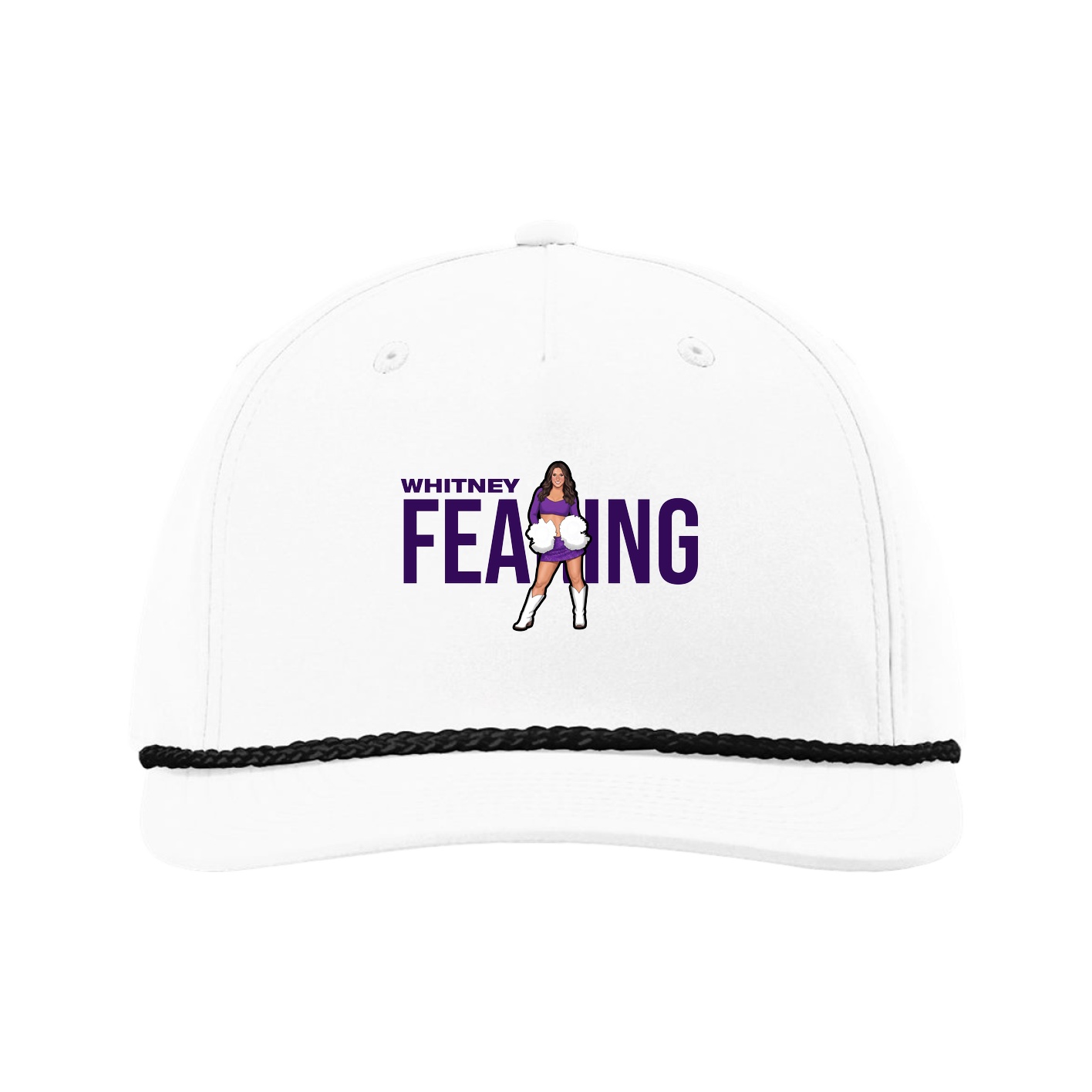 Five-Panel Classic Rope Cap — Player Name in White