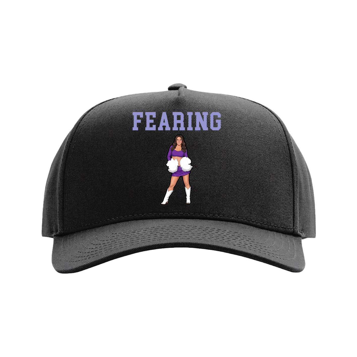 Full Fabric Five-Panel Champ Cap — Shirsey in Black