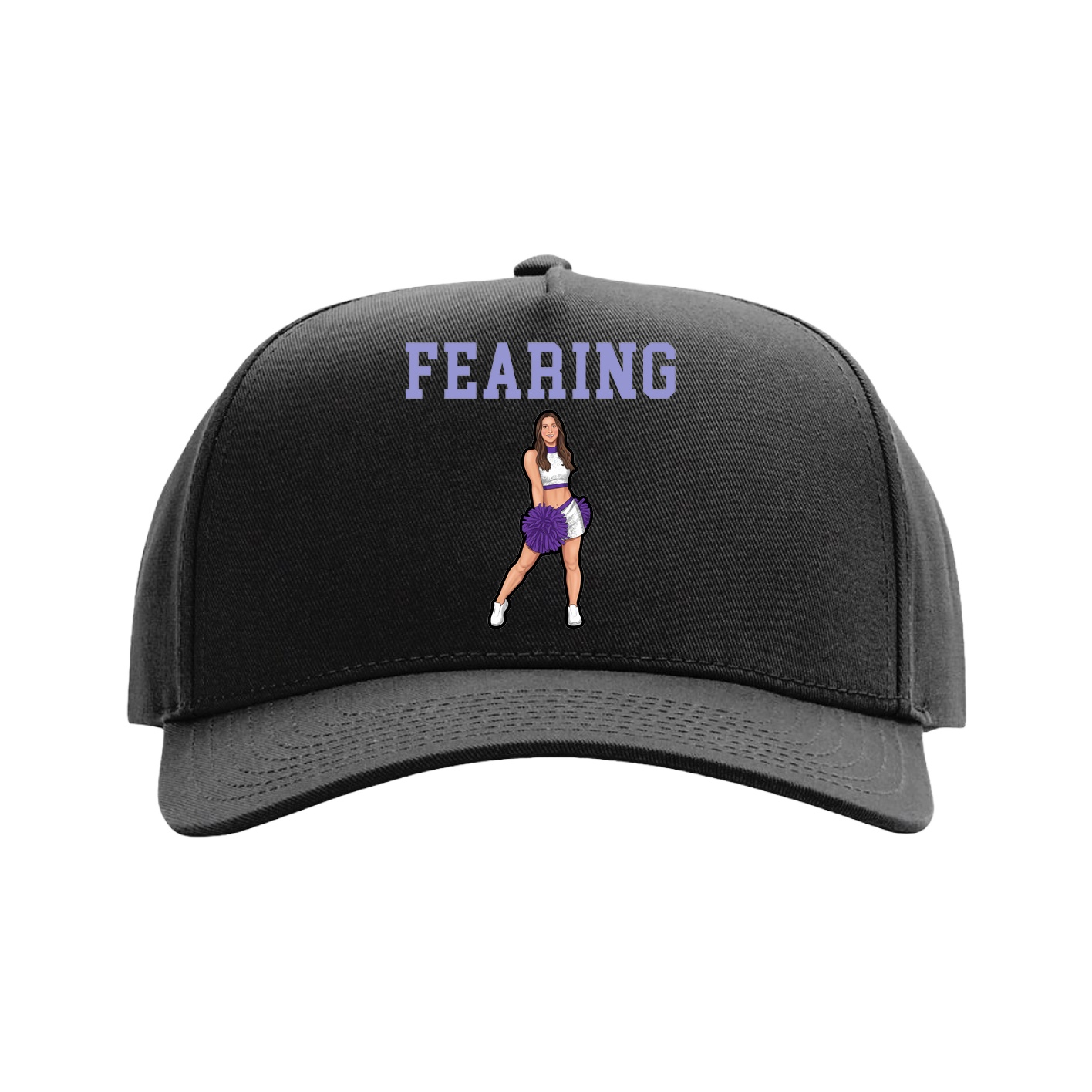 Full Fabric Five-Panel Champ Cap — Shirsey in Black