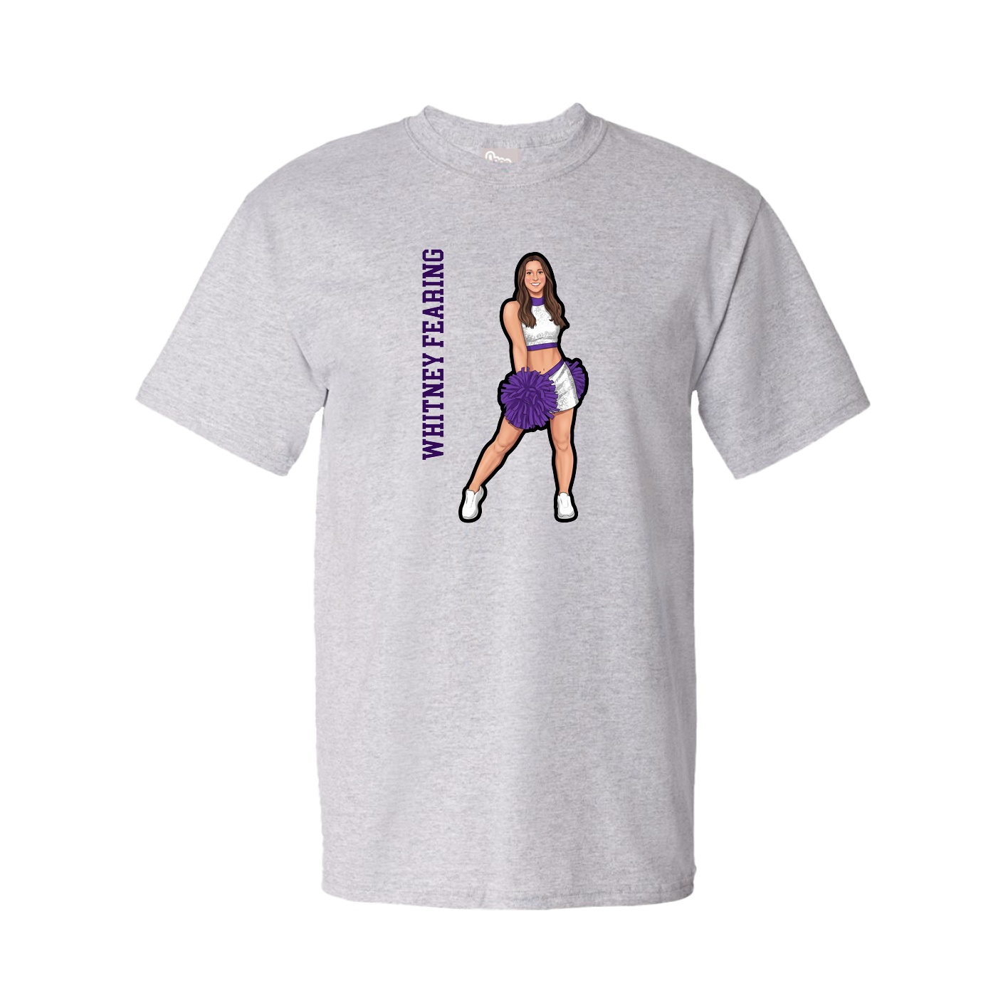 Tee — Name Vertical in Grey